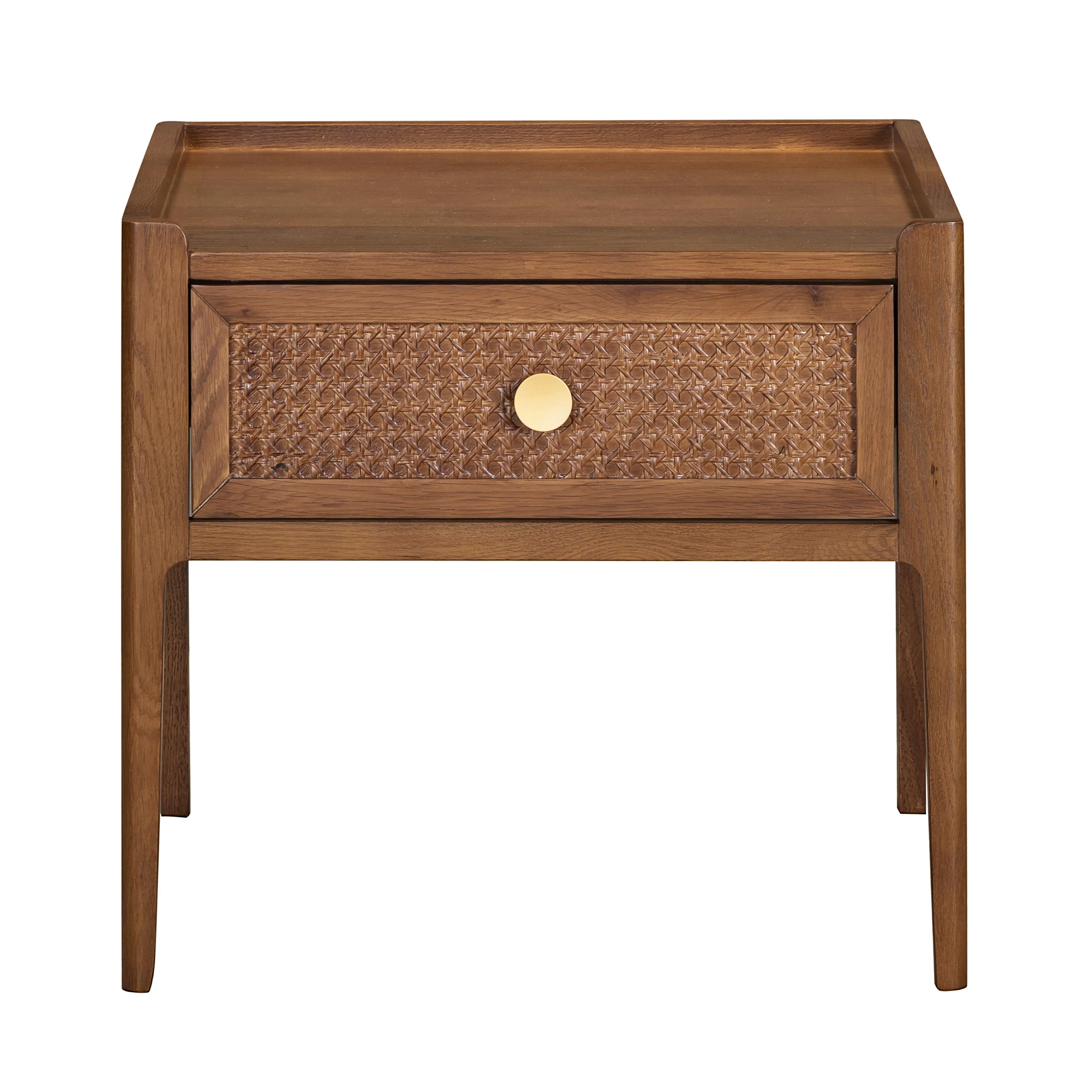 Lombok Walnut Rattan Lamp Table - Image 3