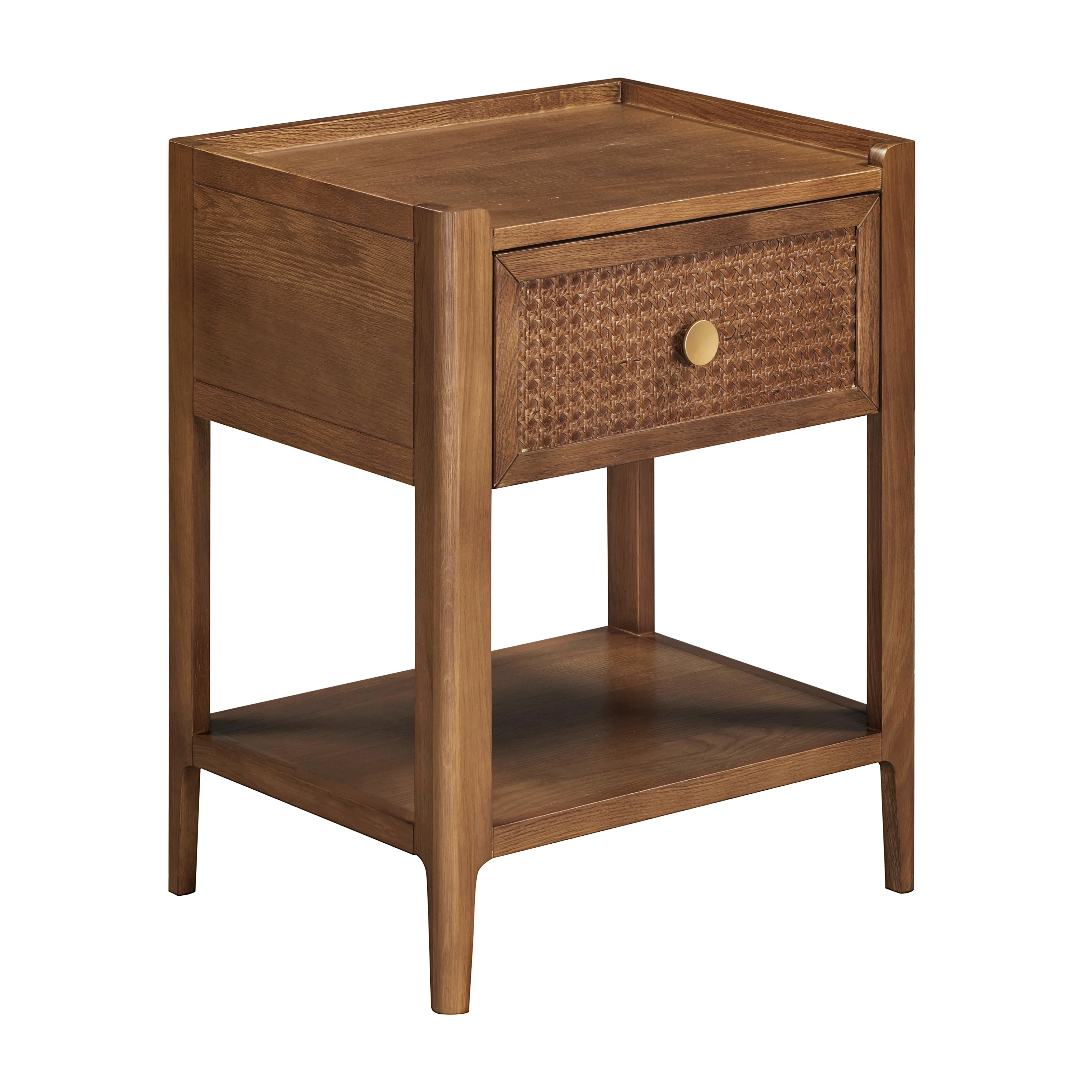 Lombok Walnut Rattan Side Table - Image 3
