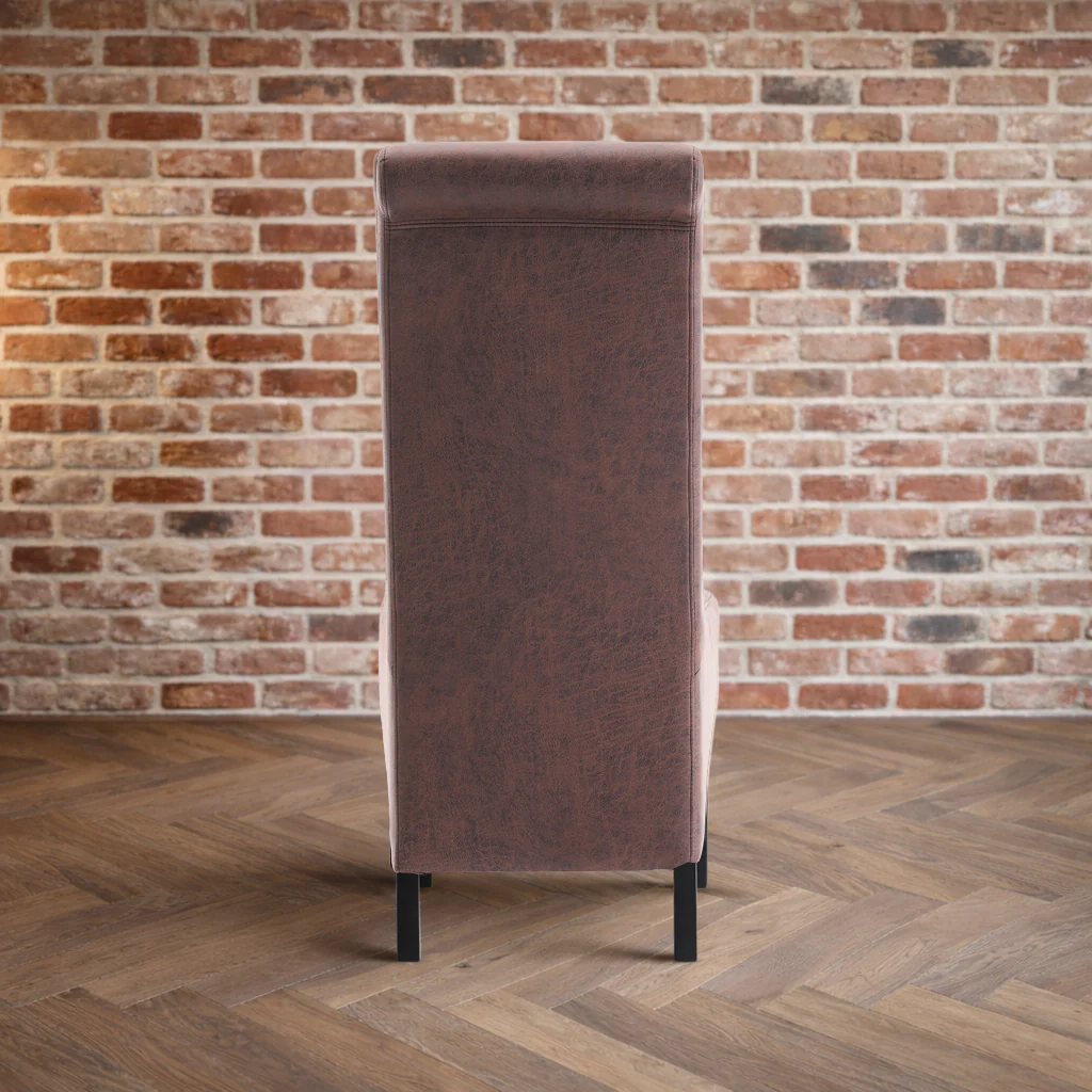 London Antique Faux Leather Dining Chair | Brown - Image 3