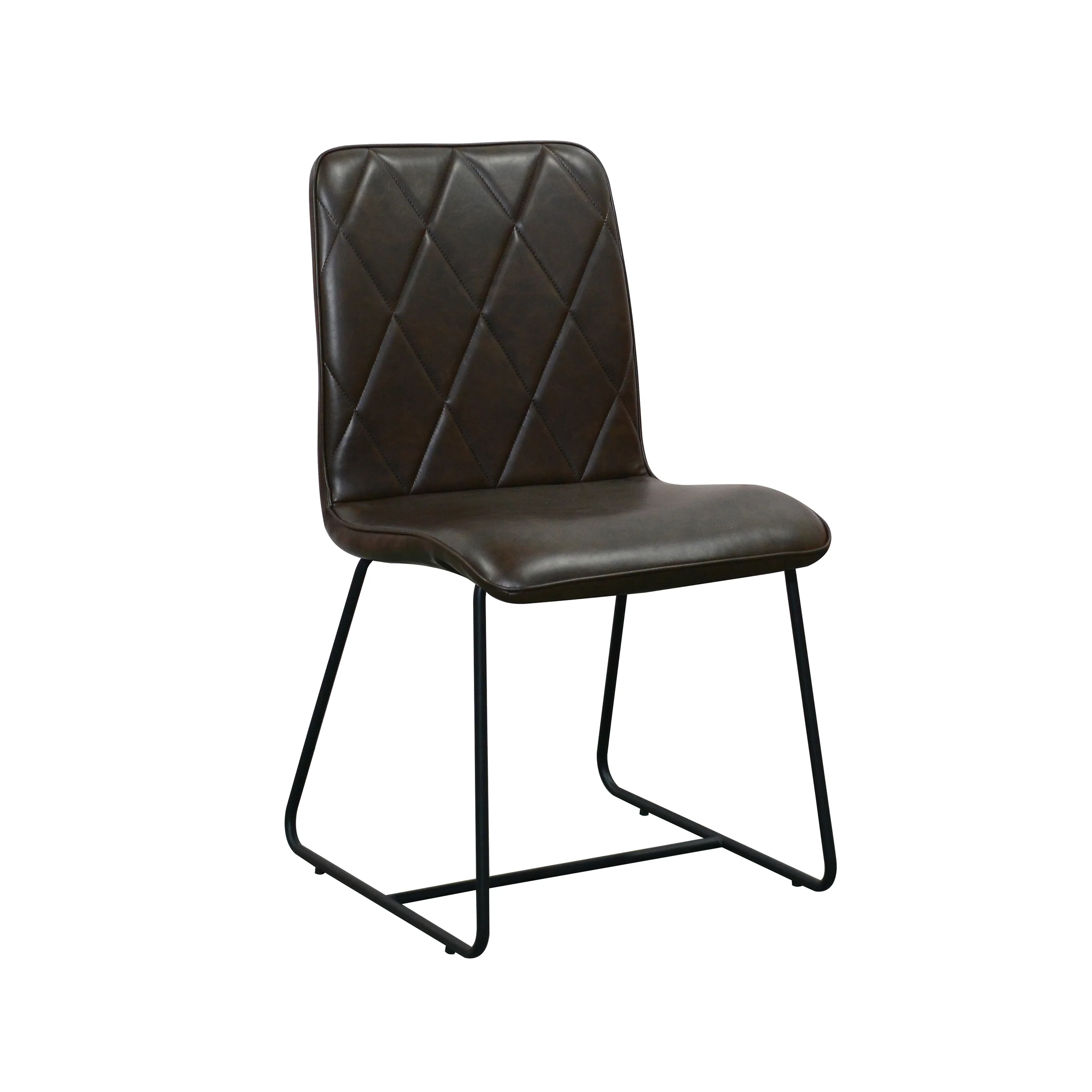 Louis Faux Leather Dining Chair | Dark Brown - Image 6