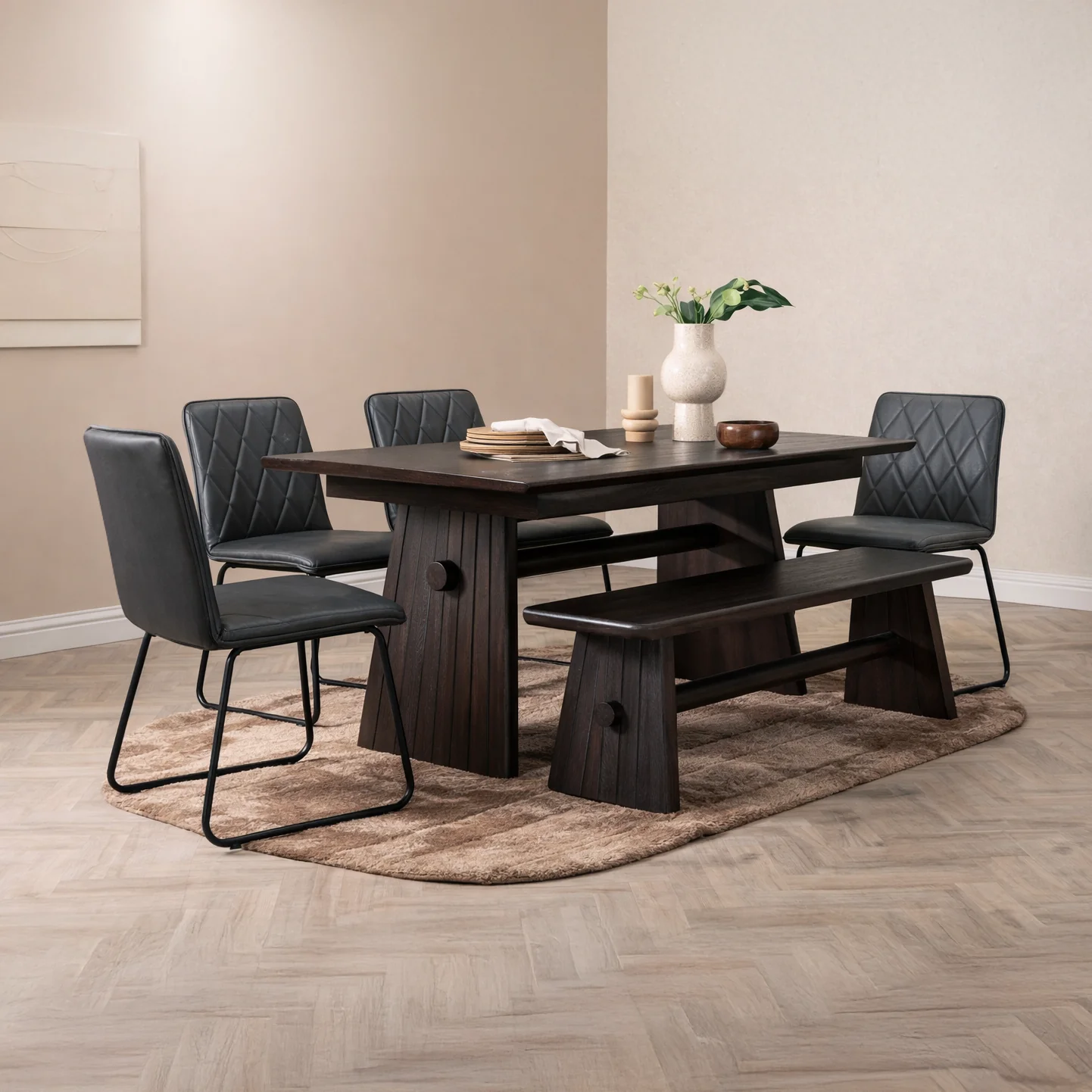 Louis Faux Leather Dining Chair | Grey - Image 2