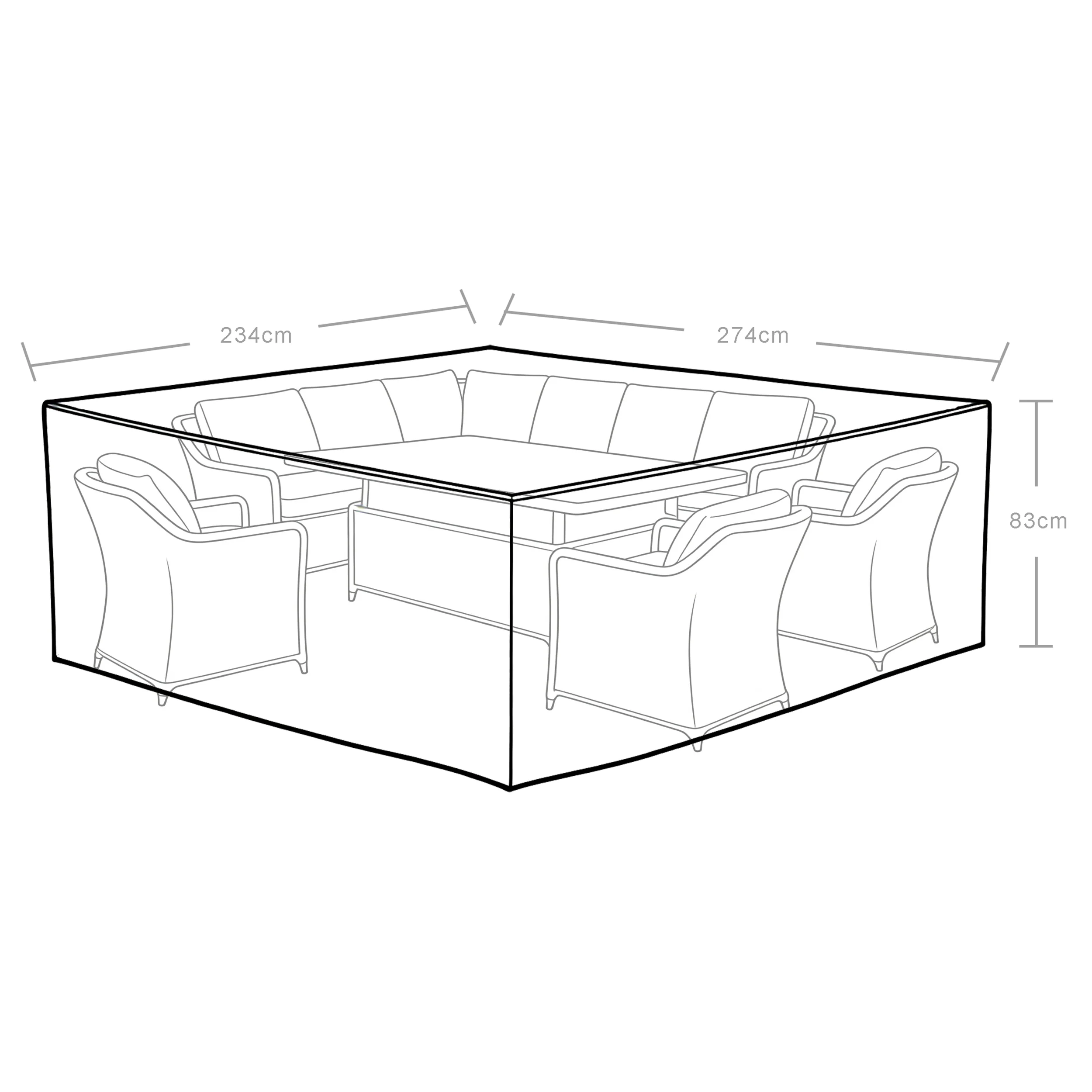 Lymington Large Garden Corner Dining Set Waterproof Cover - Image 3