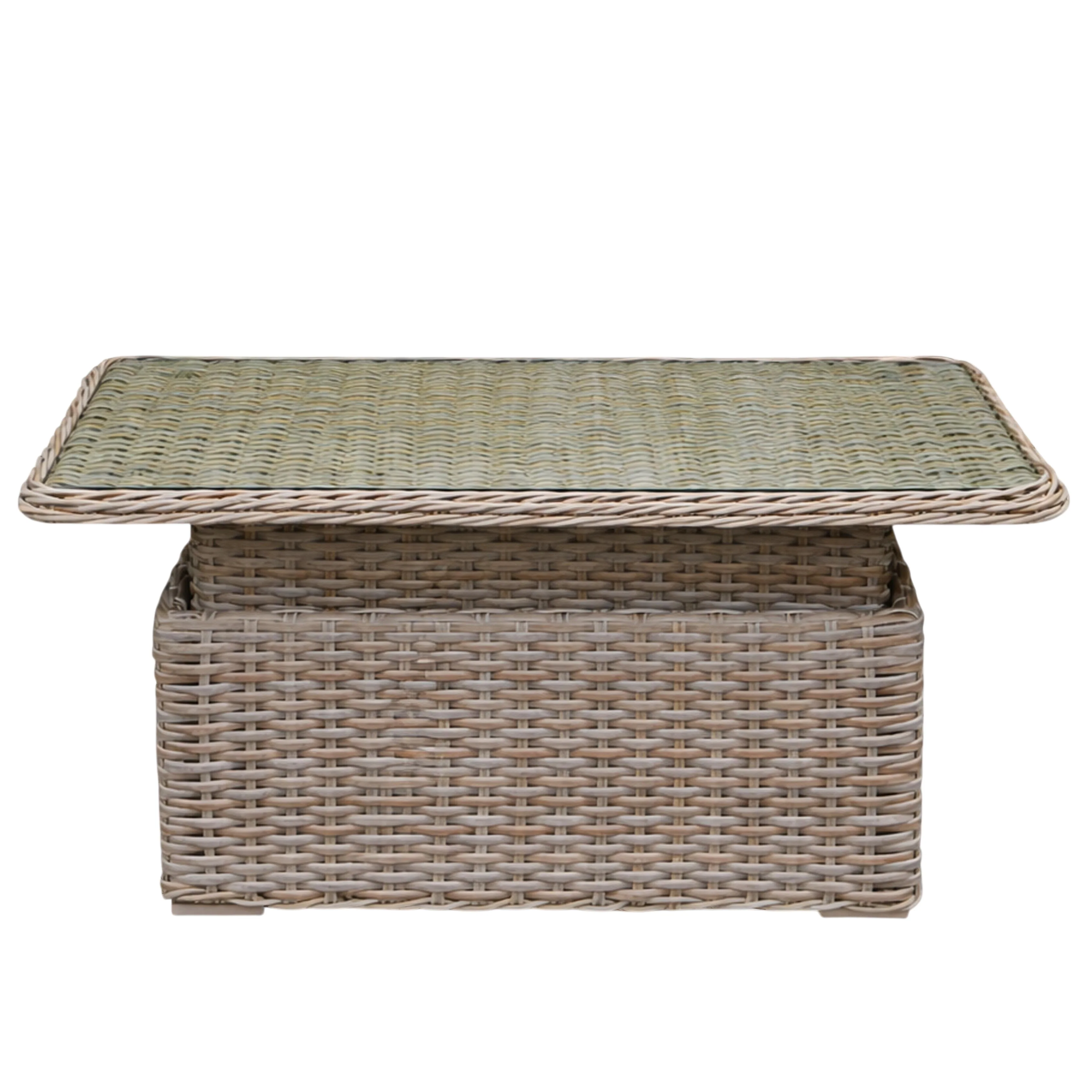 Miami Garden 3 Seater Sofa Dining Set with Rising Table, Armchairs and Stools - Image 15