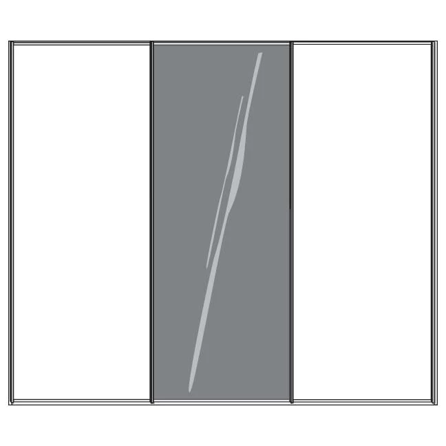 Miami Plus Wiemann 3 Door Sliding Wardrobe With Glass Door 225cm - Image 4