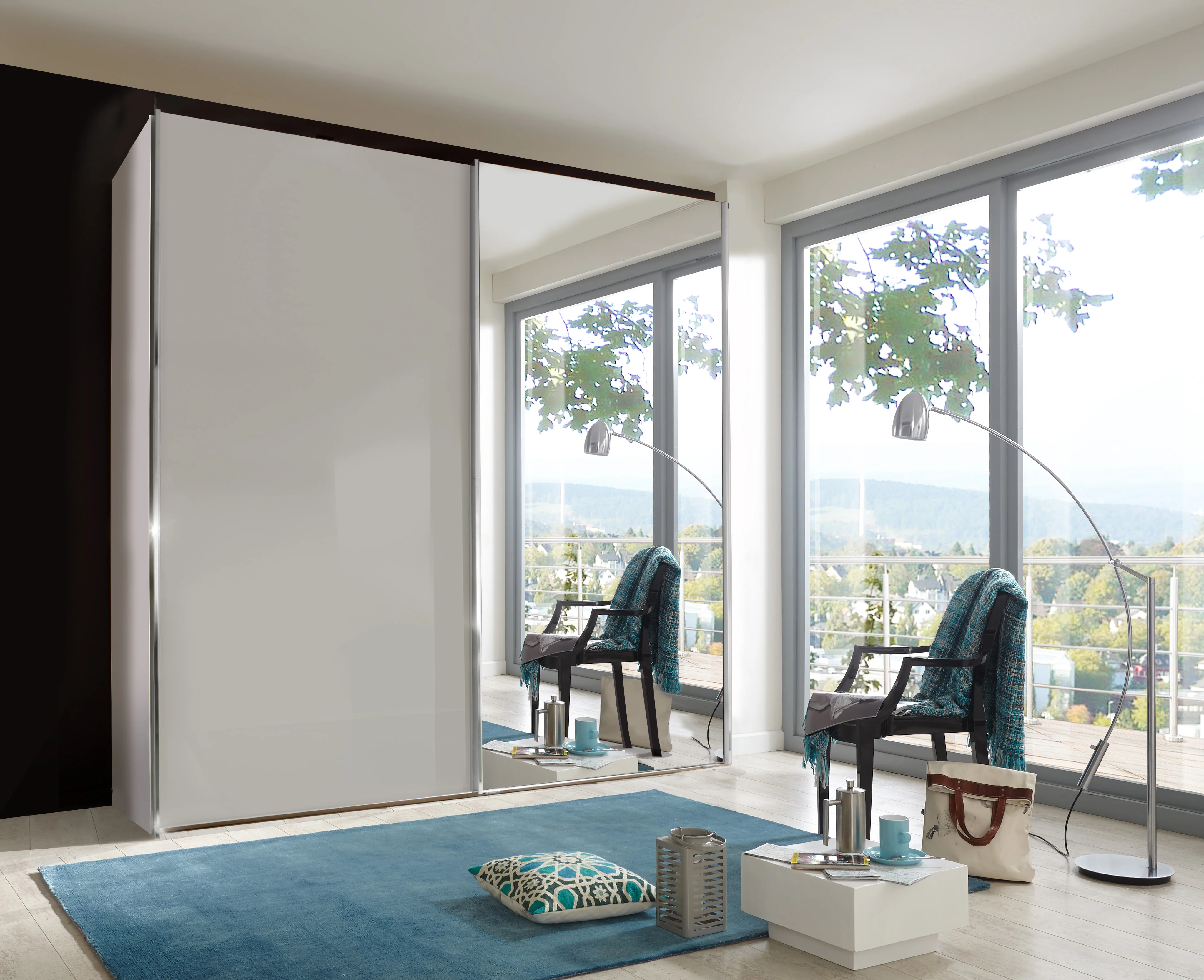 Miami Plus Wiemann 3 Door Sliding Wardrobe With Glass Door & Mirrored Door 280cm - Image 3