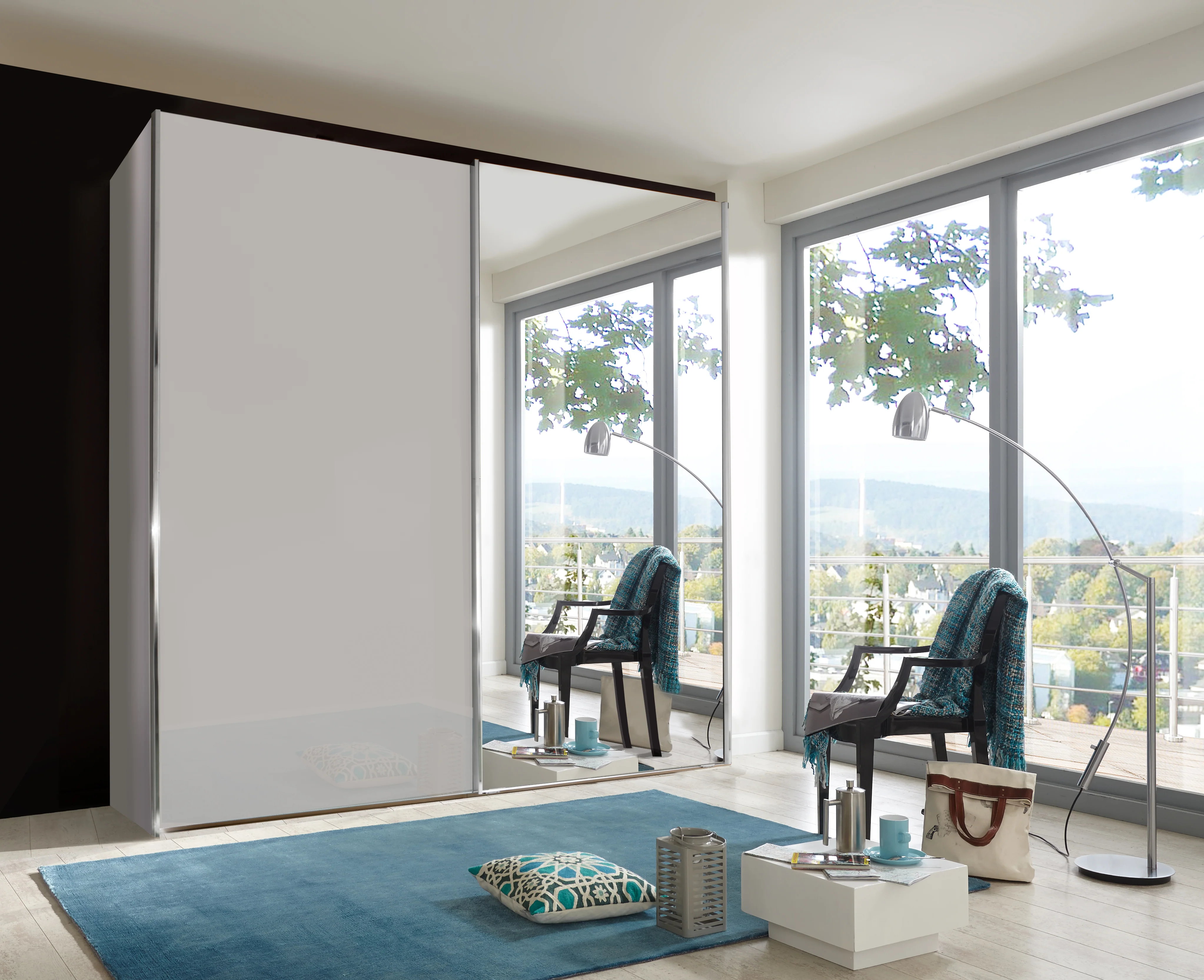 Miami Plus Wiemann 3 Door Sliding Wardrobe With Glass Door & Mirrored Door 280cm - Image 7