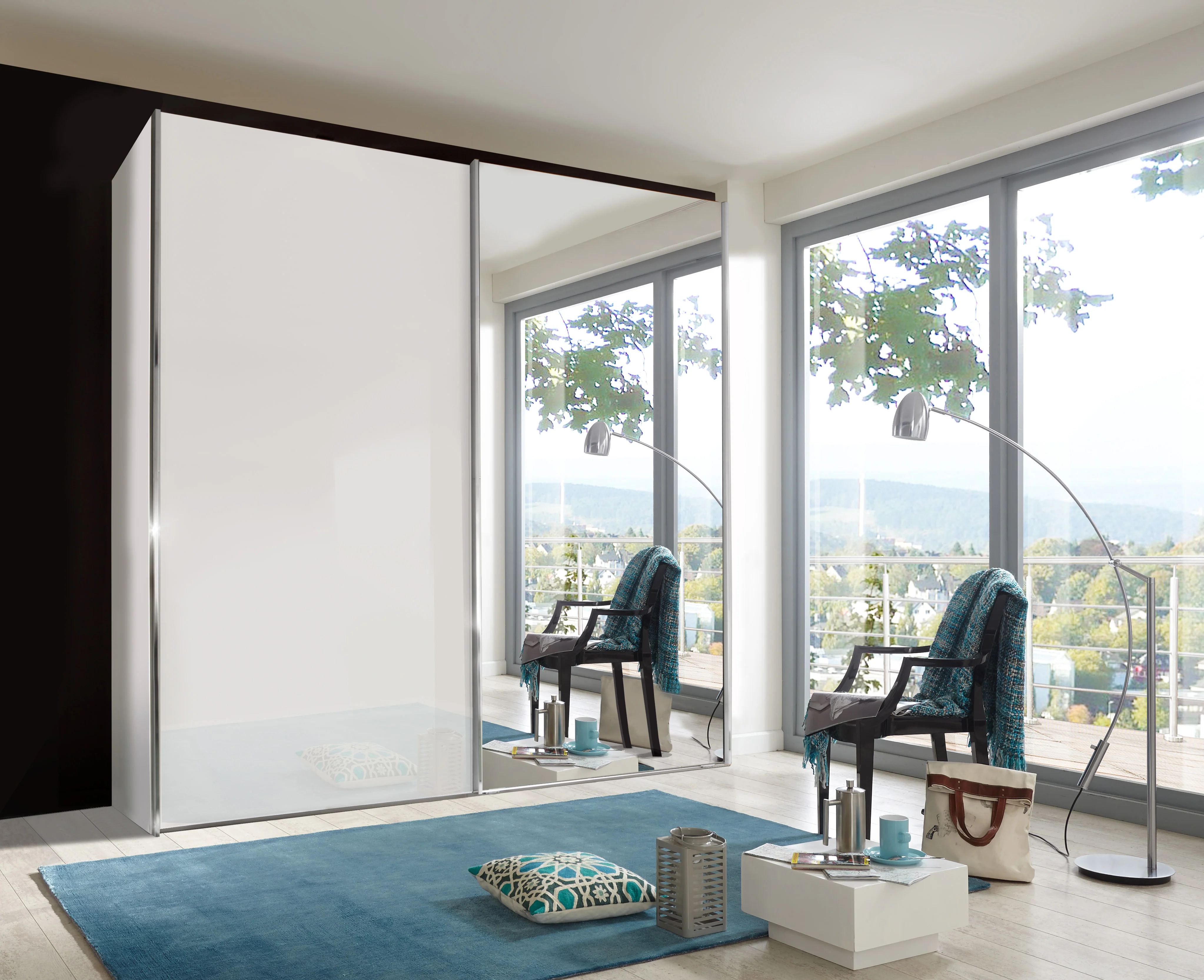 Miami Plus Wiemann 3 Door Sliding Wardrobe With Glass Door & Mirrored Door 300cm - Image 7
