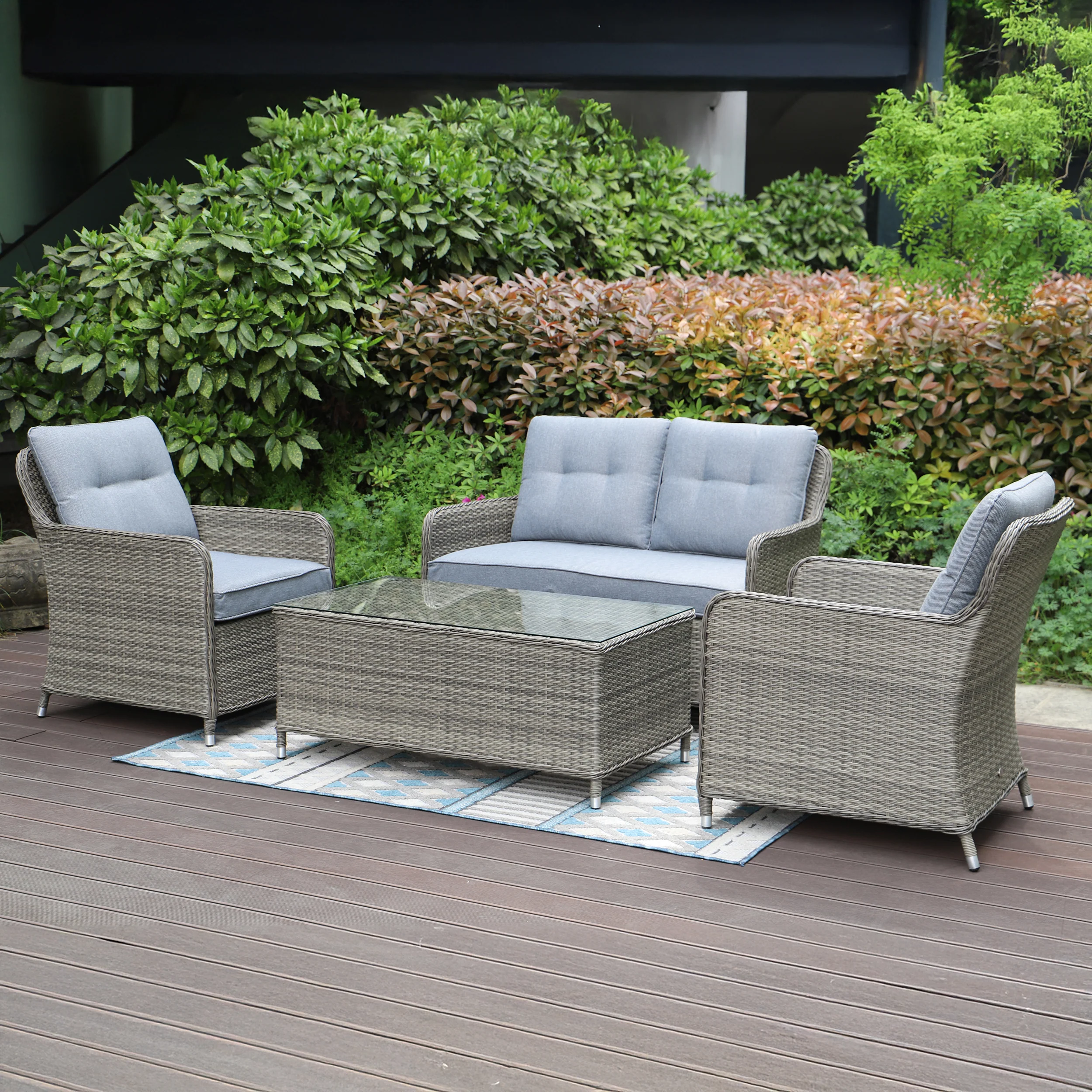 Milan Garden 2 Seater Sofa and Armchair Set - Image 5