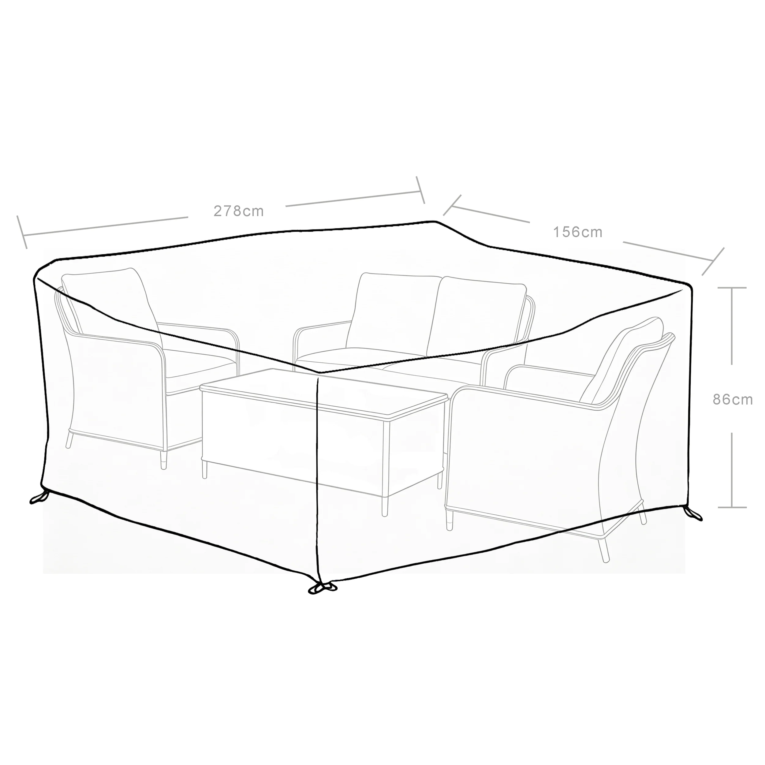 Milan Garden 2 Seater Sofa and Armchair Set Waterproof Cover - Image 3
