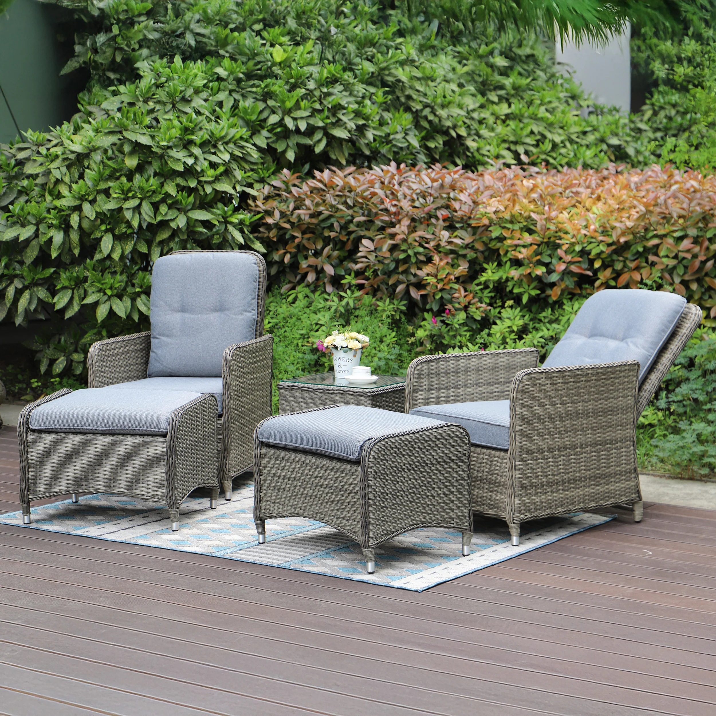 Milan Garden Reclining Lounge Companion Set - Image 5