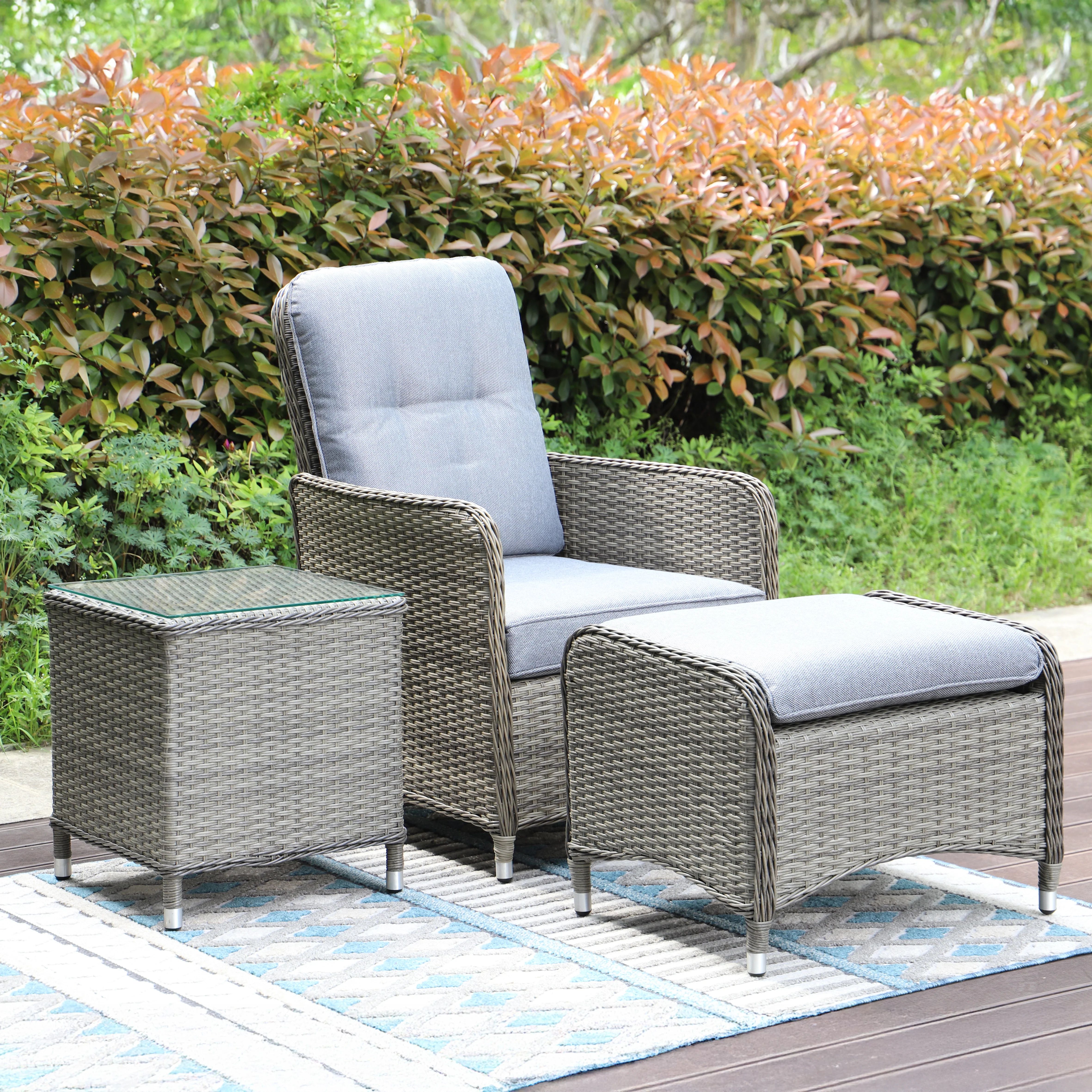 Milan Garden Reclining Lounge Companion Set - Image 6