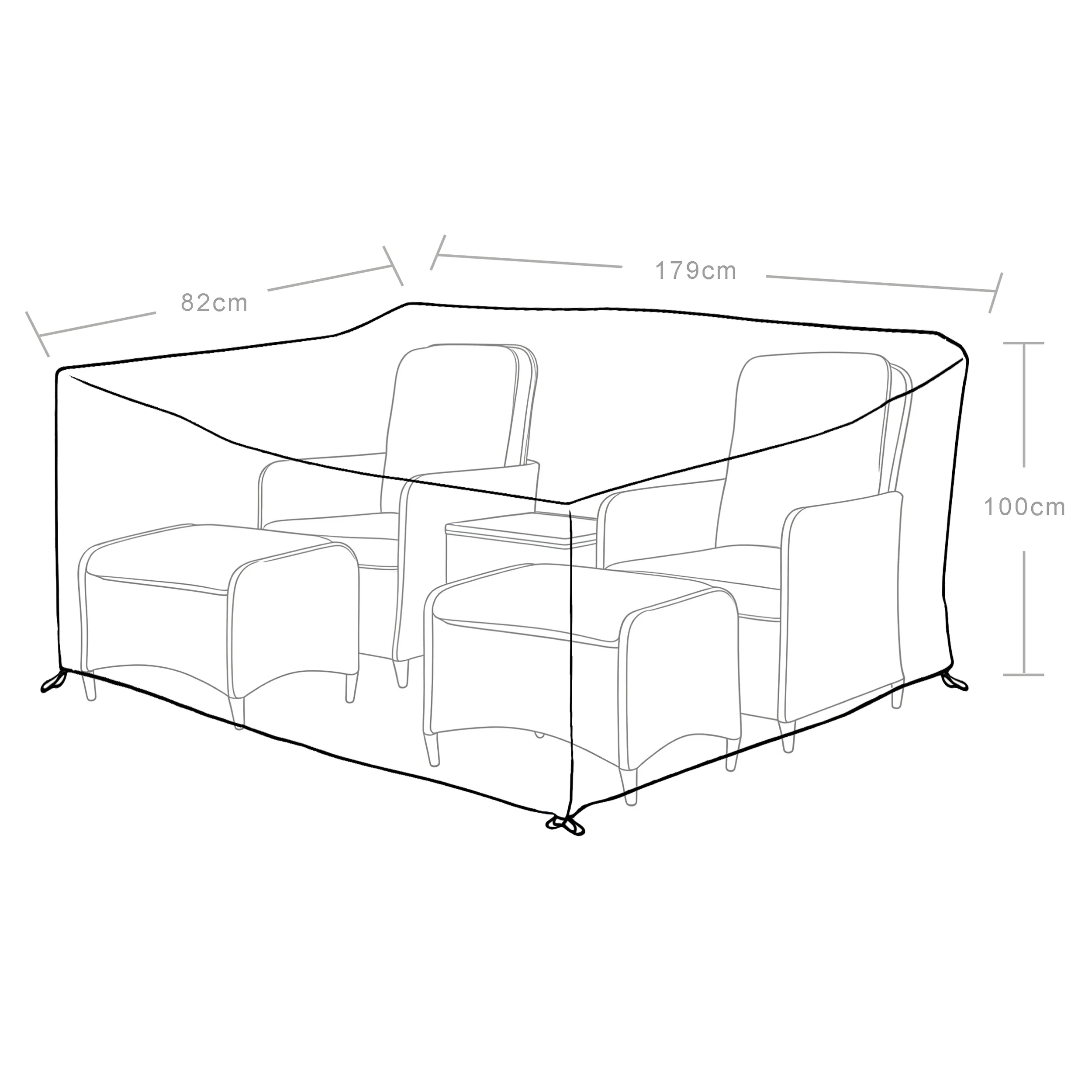 Milan Garden Reclining Lounge Companion Set Waterproof Cover - Image 3