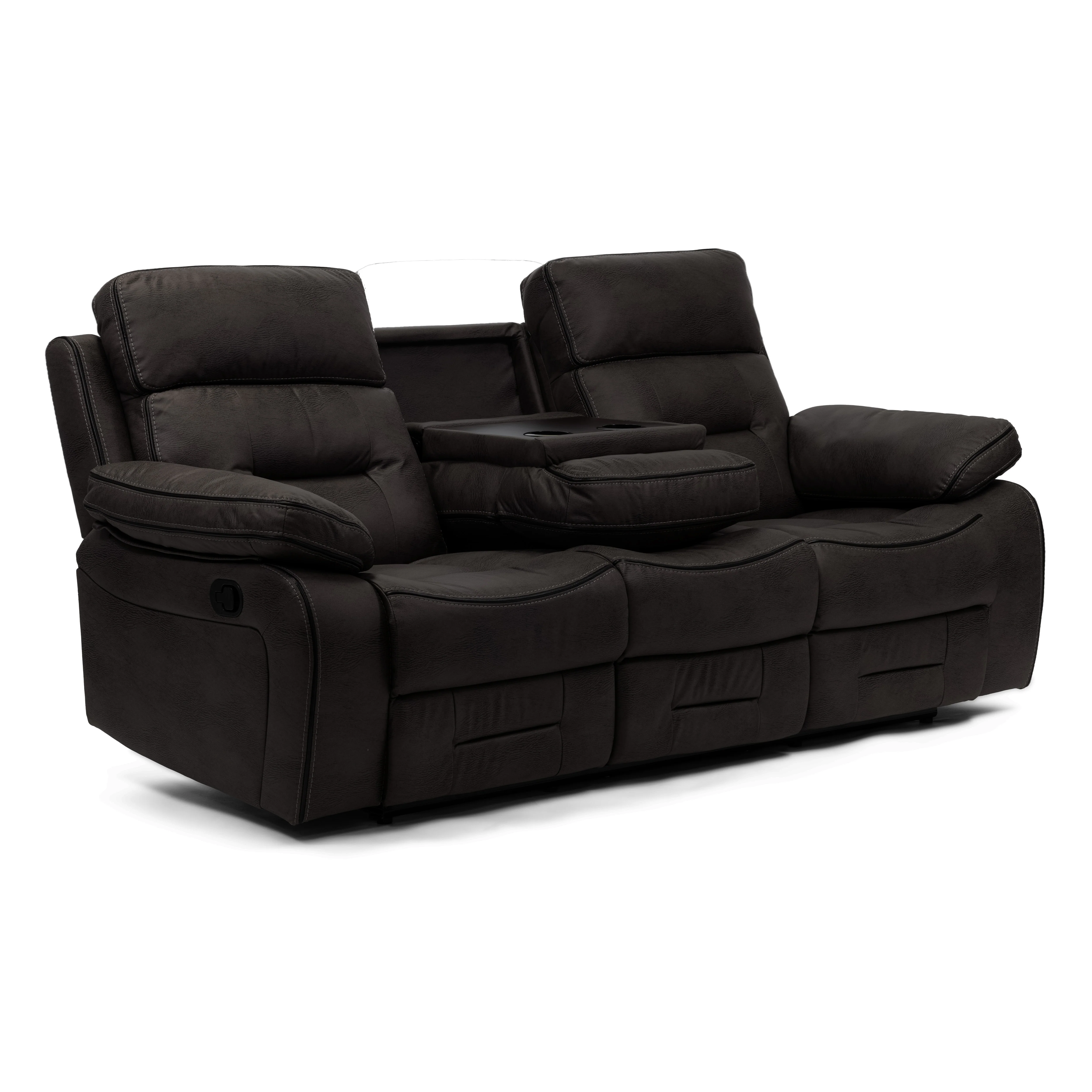 Milo Dark Grey Reclining 3 Seater Sofa - Image 4