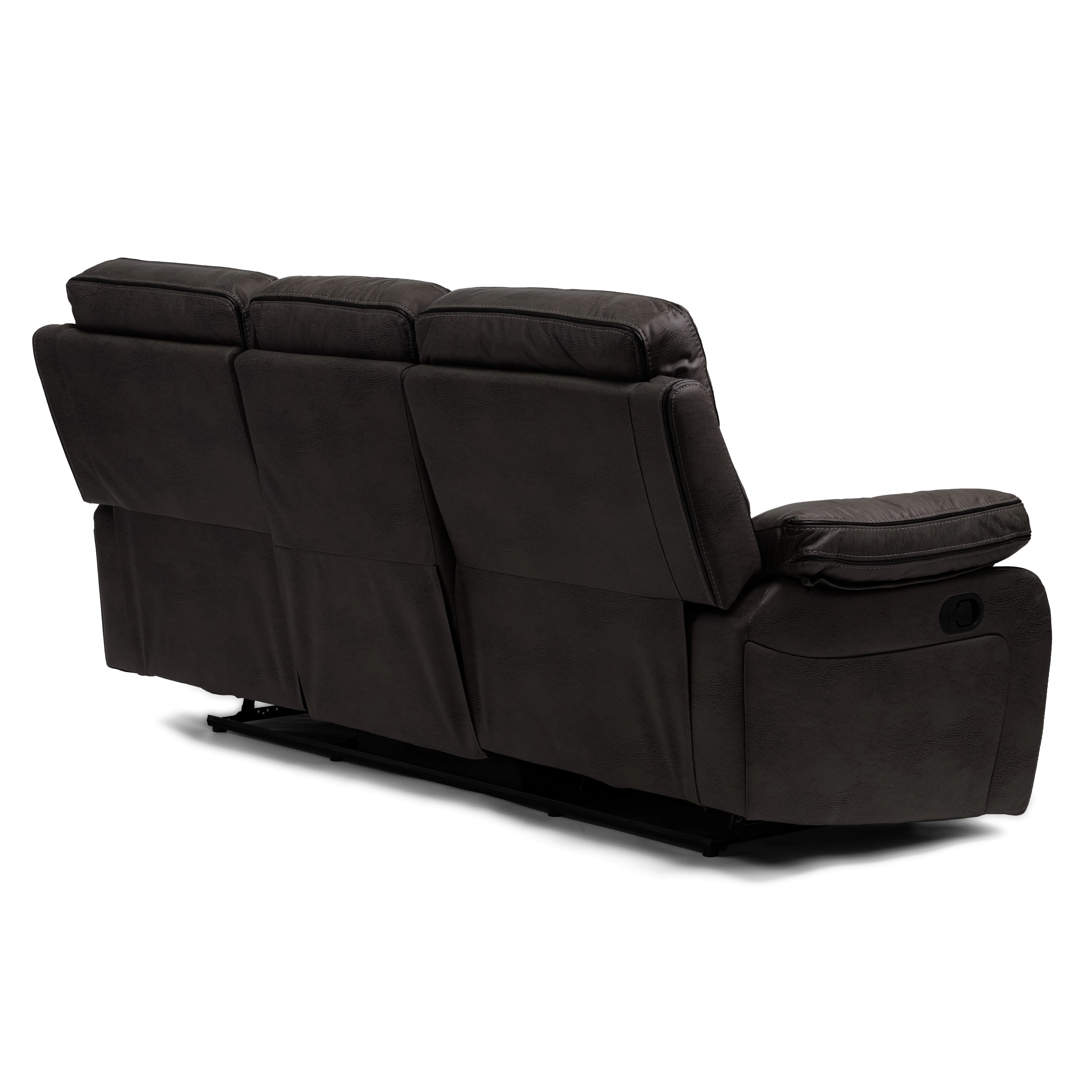 Milo Dark Grey Reclining 3 Seater Sofa - Image 5