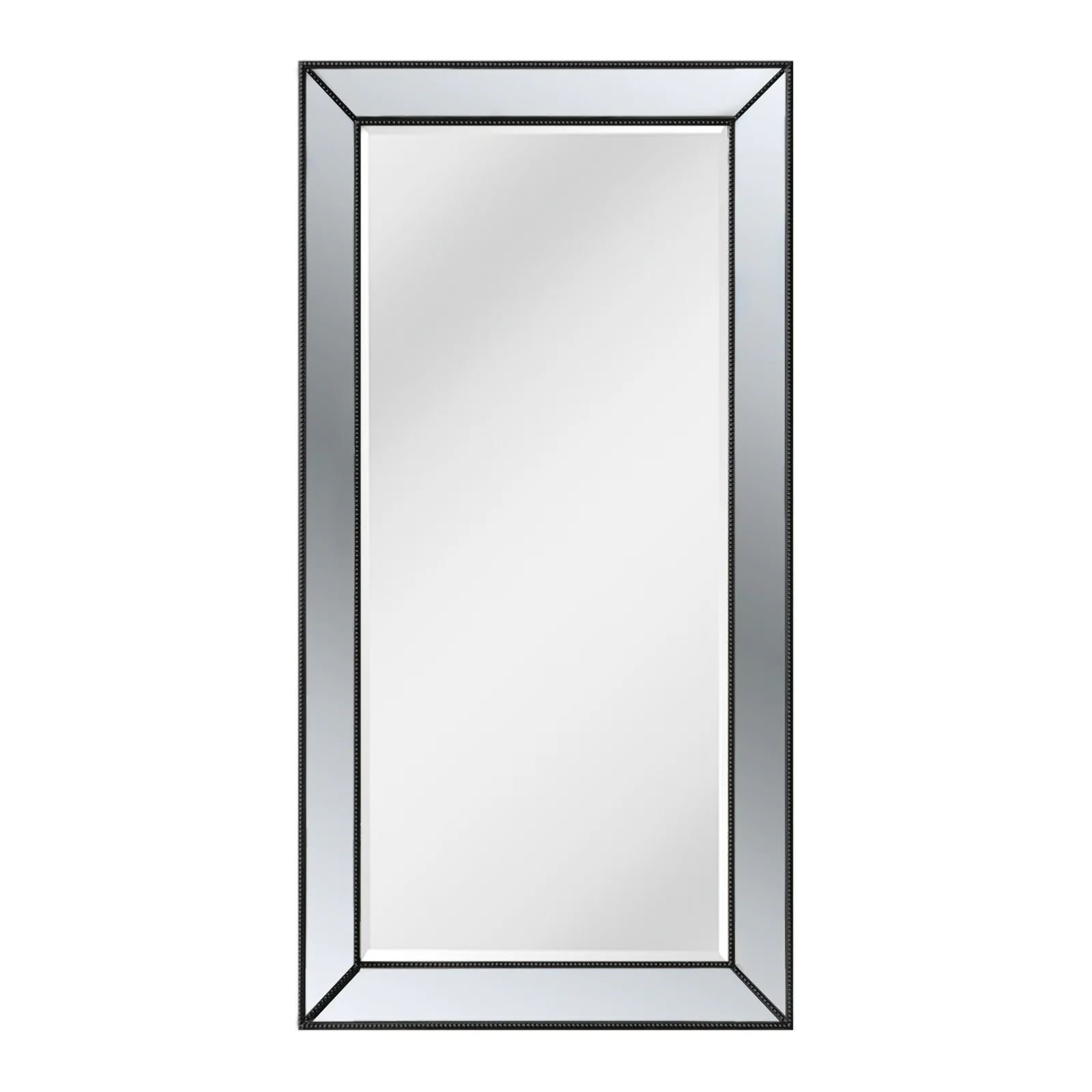 Monaco Beaded Large Leaner Mirror | Black