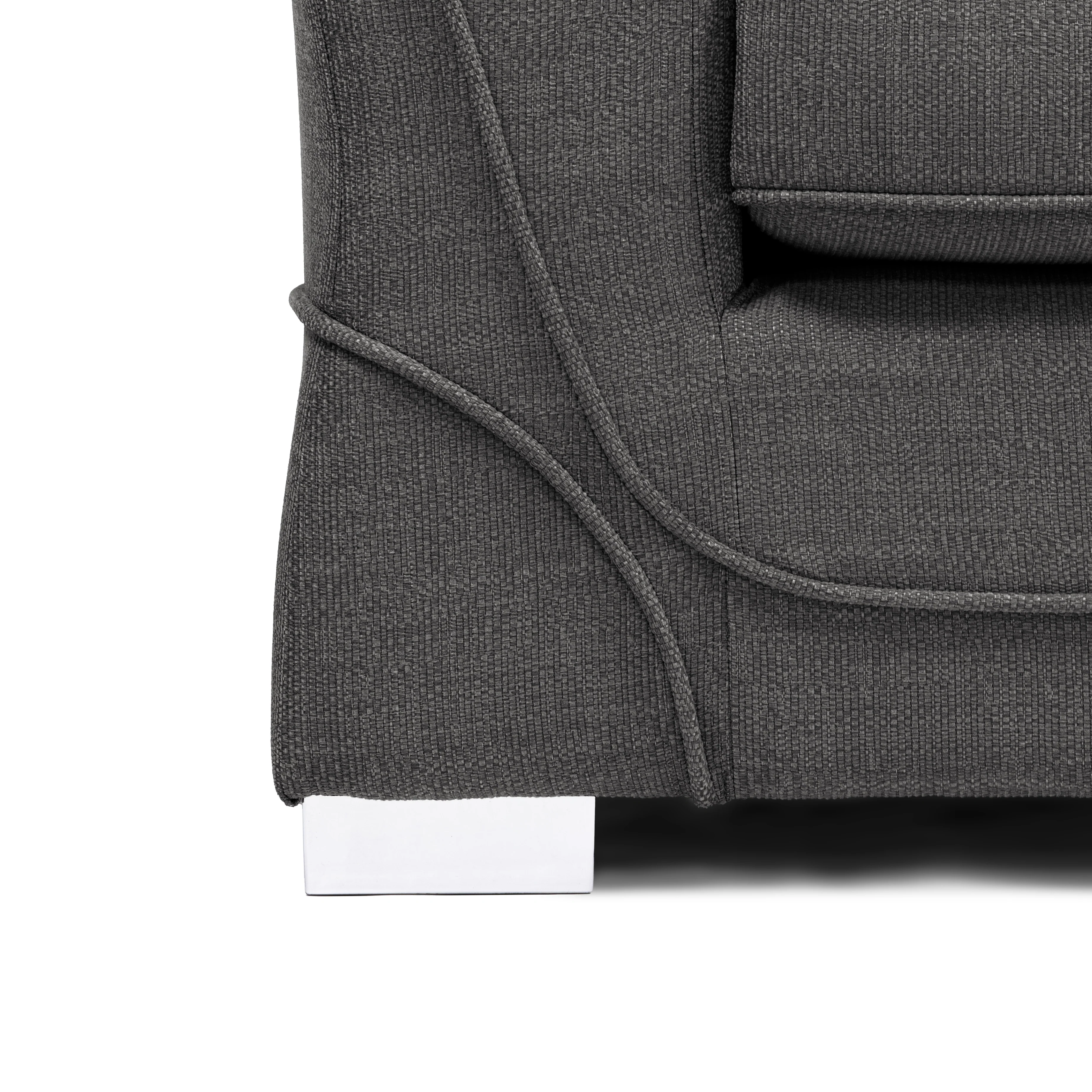 New York Grey 3 Seater Sofa - Image 7