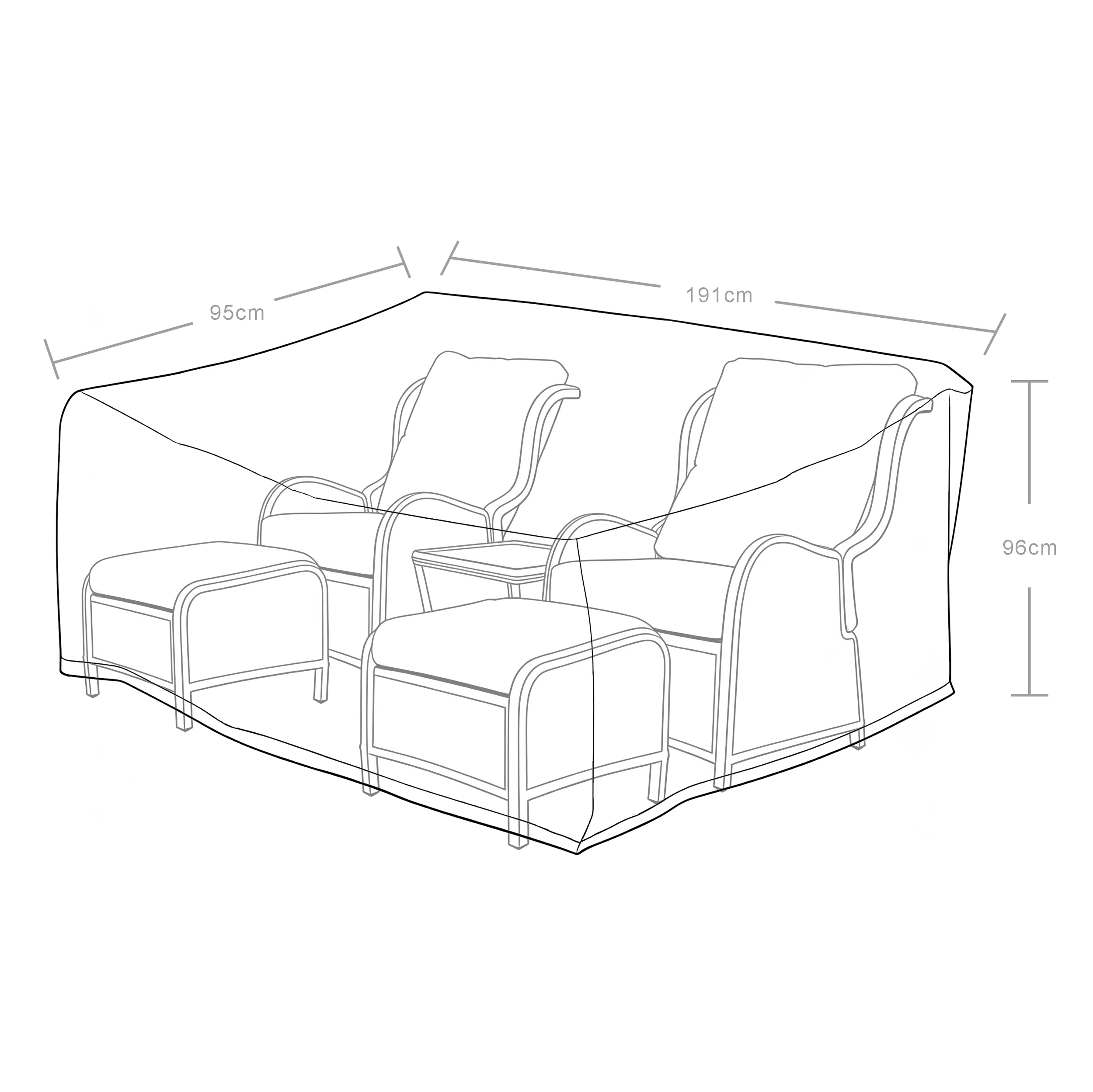 Nicholas Garden Reclining Lounge Companion Set Waterproof Cover - Image 3