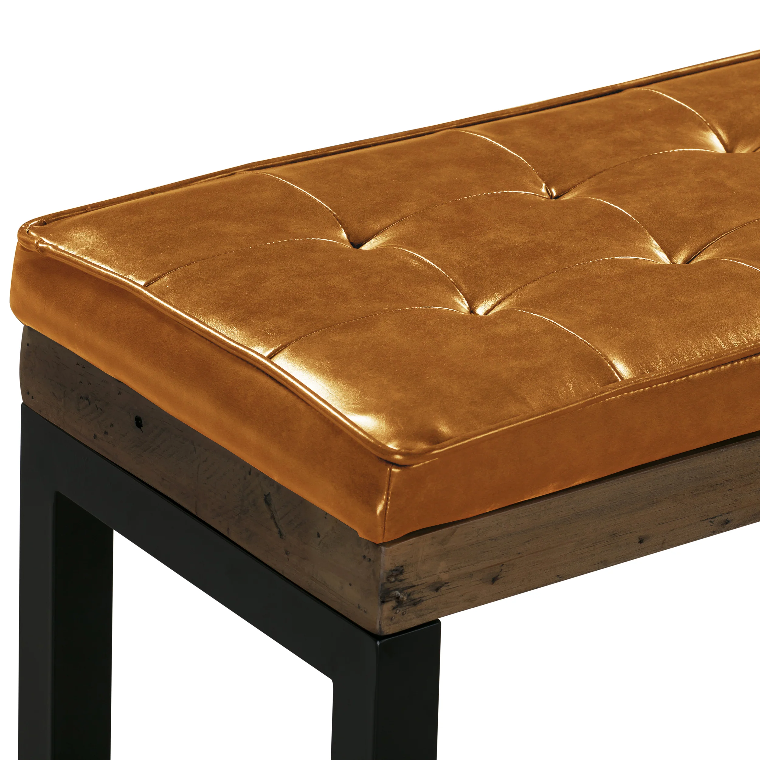 Nixon Faux Leather Bench Cushion | Vintage Tan - Image 4