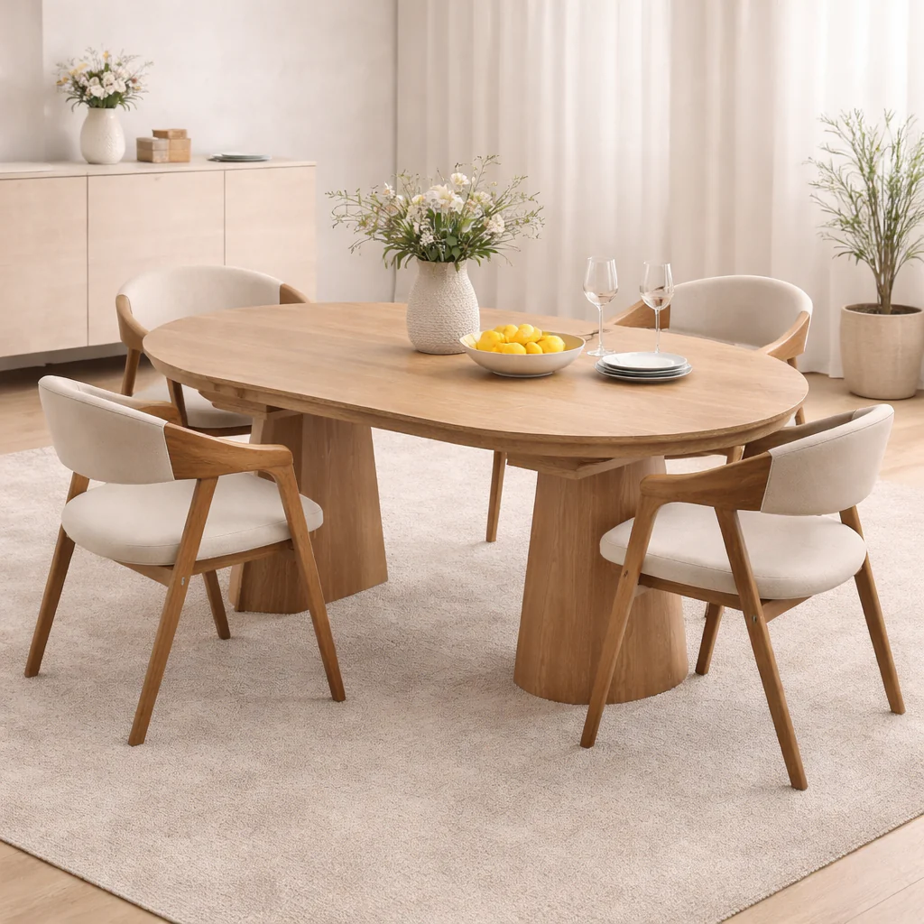 Nook Extending Oval Dining Table | Natural