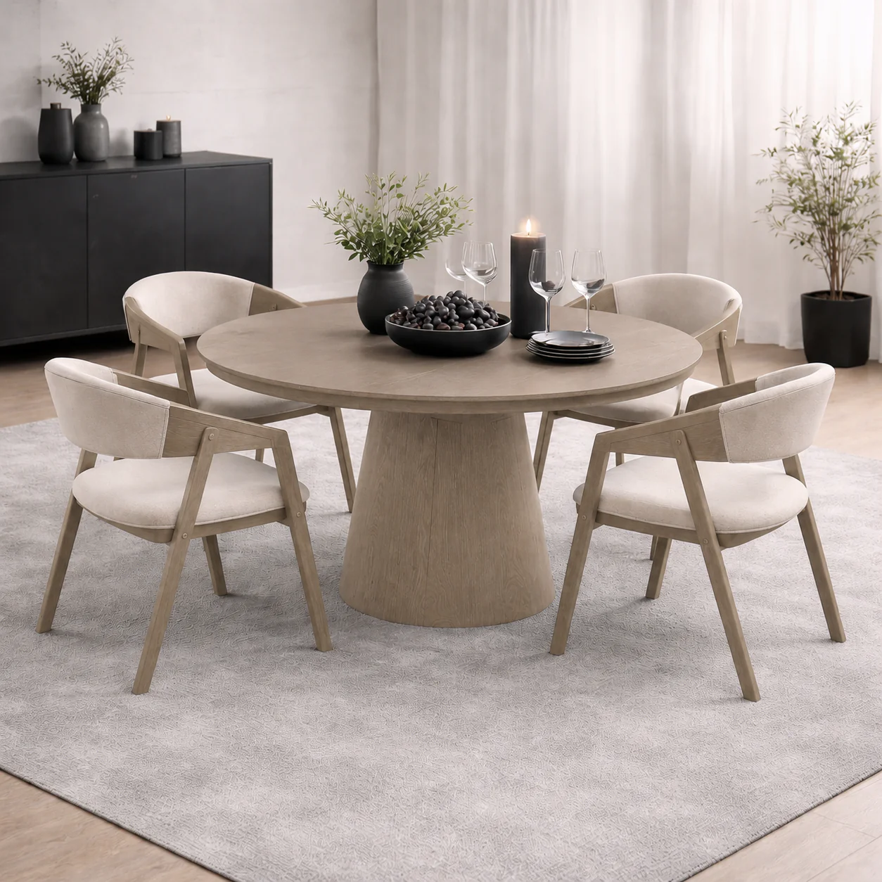 Nook Extending Oval Dining Table | Smoked Grey - Image 2