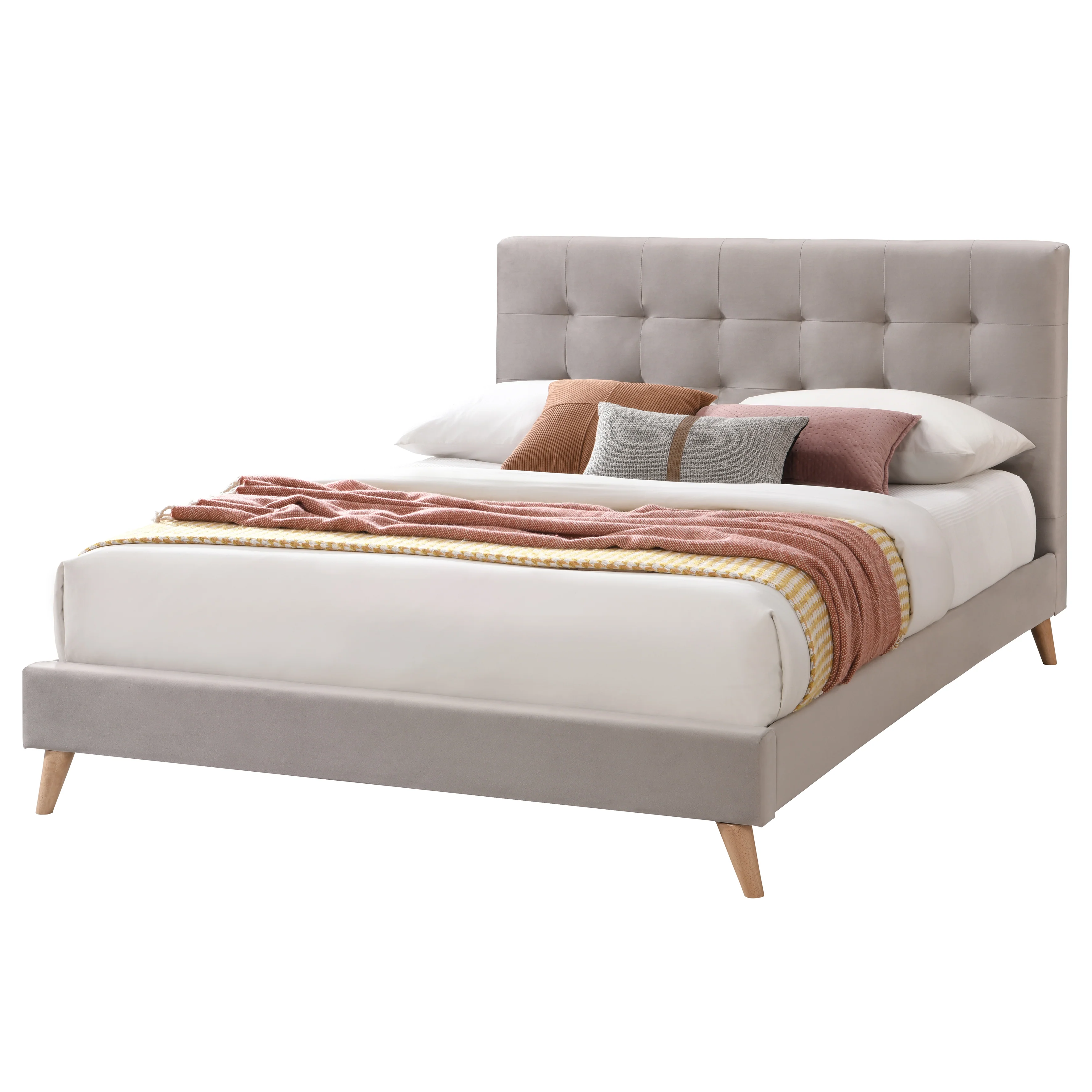 Novara 5ft Kingsize Fabric Bed | Brown - Image 2