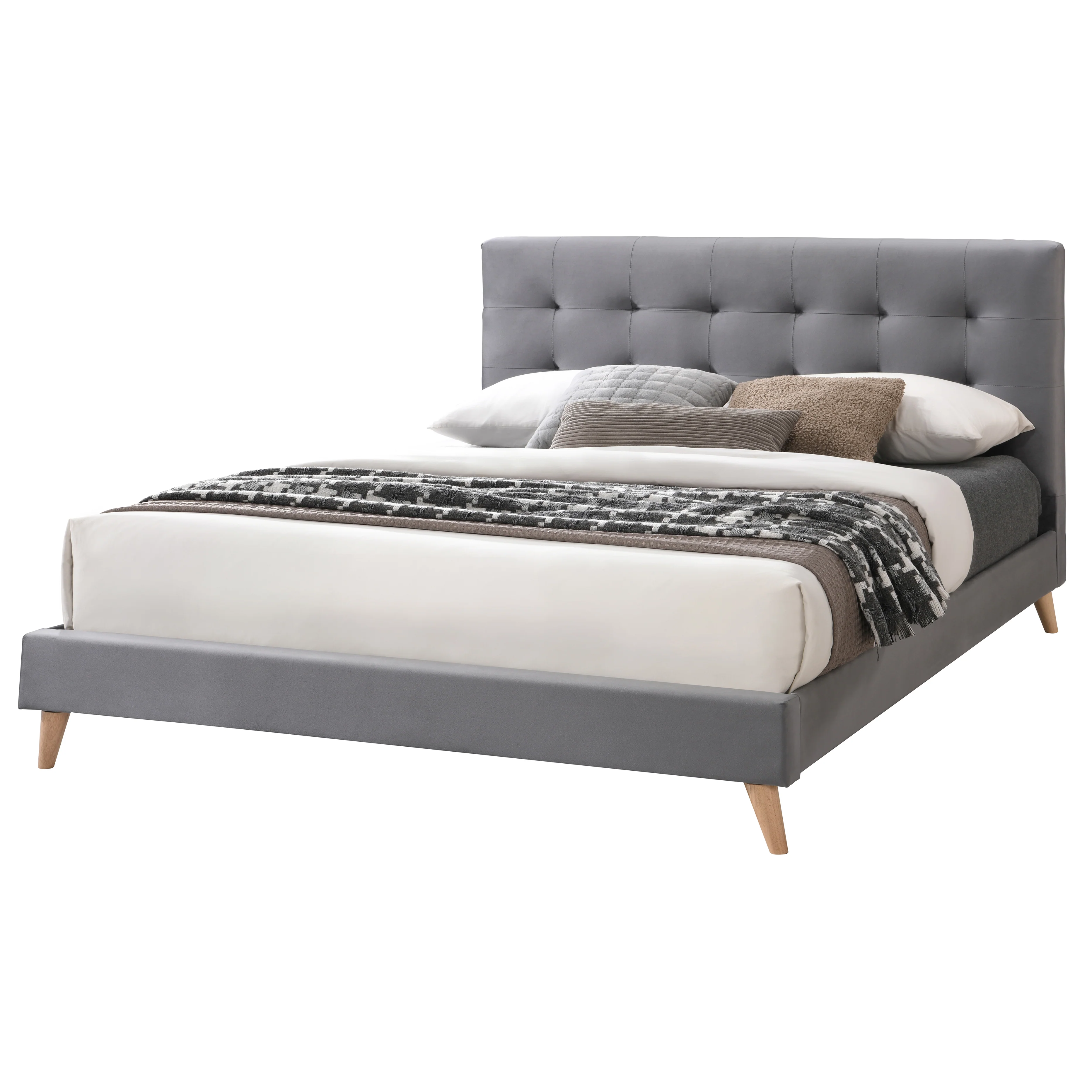 Novara 5ft Kingsize Fabric Bed | Charcoal - Image 2