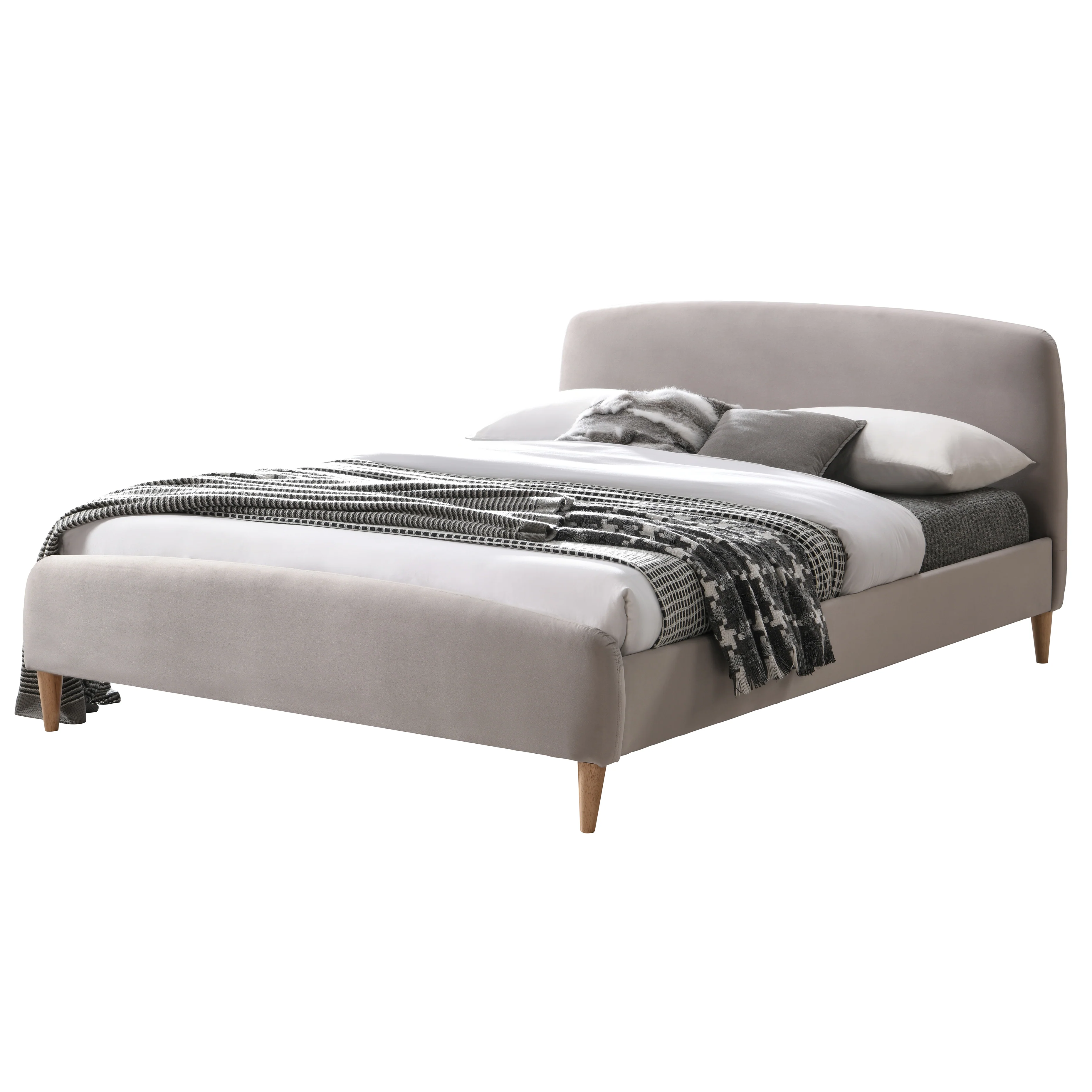 Otley 5ft Kingsize Fabric Bed | Brown - Image 2