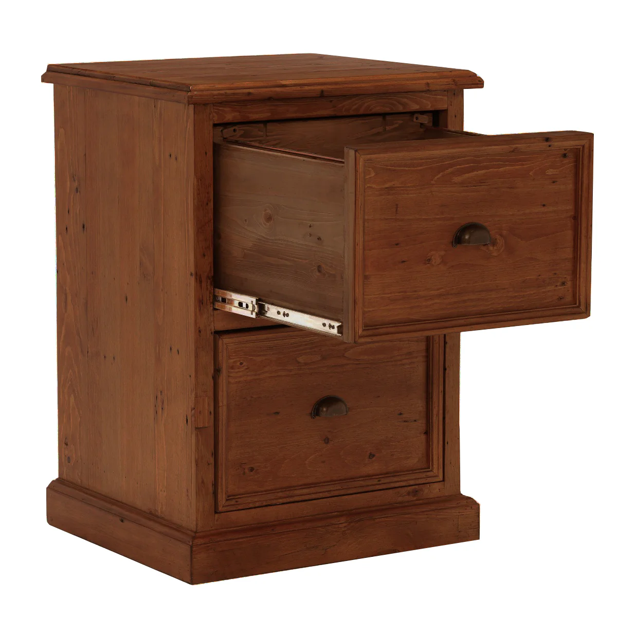 Oxford Antique Pine 2 Drawer Filing Cabinet - Image 4