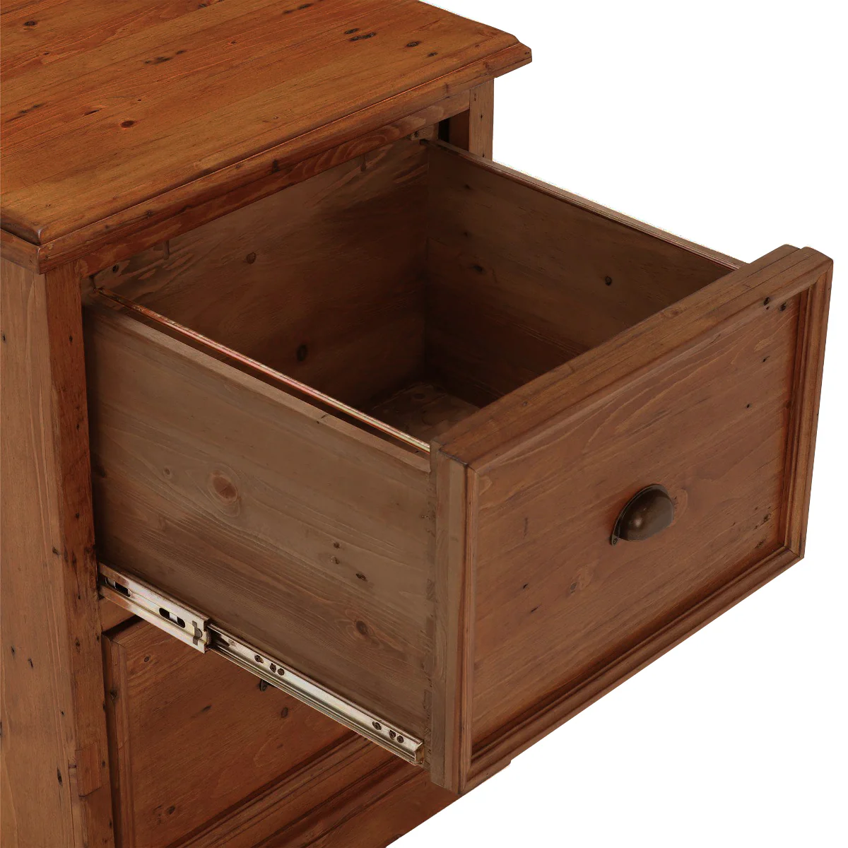 Oxford Antique Pine 2 Drawer Filing Cabinet - Image 5