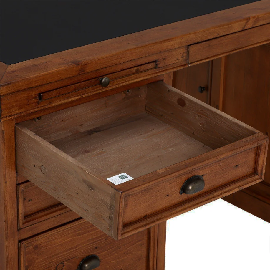 Oxford Antique Pine Small Single Pedestal Desk - Image 8