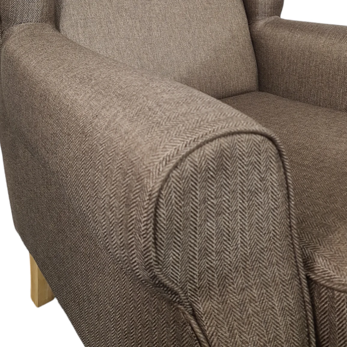 Oxford Light Brown Wingback Armchair - Image 5