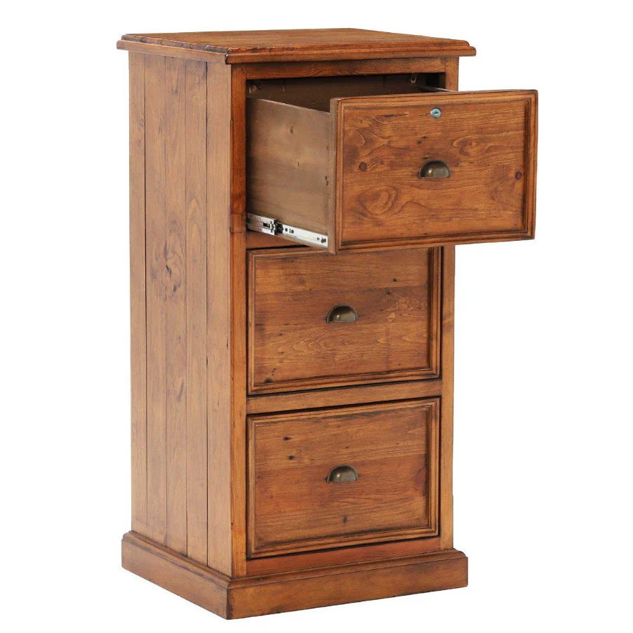 Oxford Light Pine 3 Drawer Filing Cabinet - Image 3