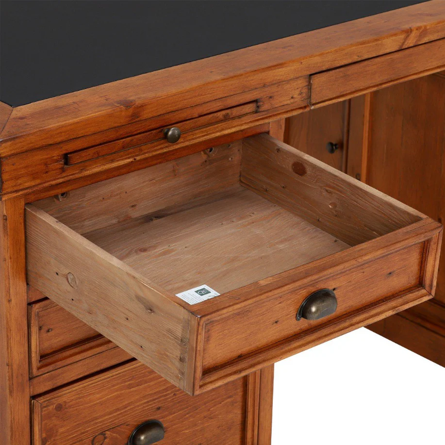 Oxford Light Pine Small Single Pedestal Desk - Image 6