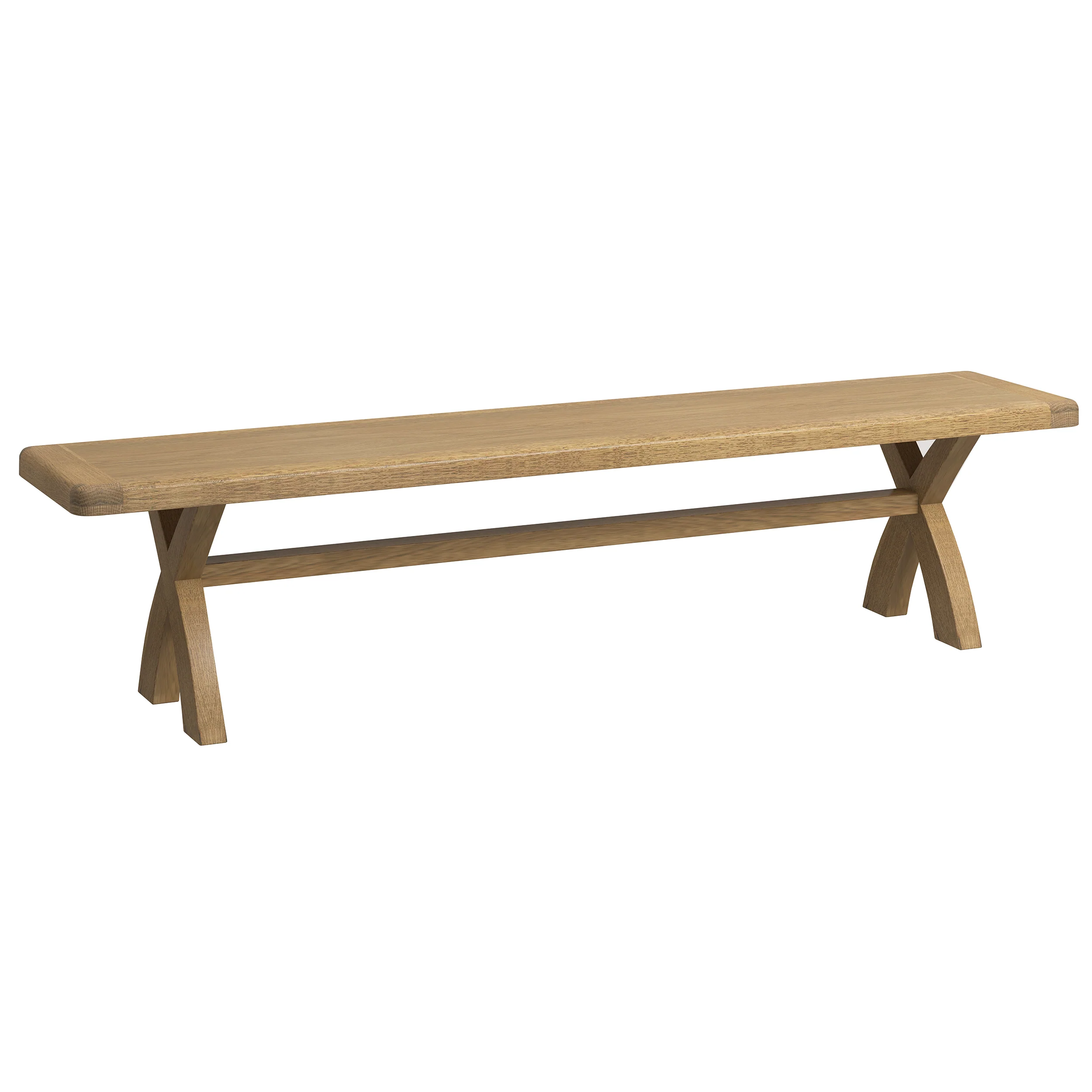 Raithwaite Rustic Oak 2m Cross Leg Bench - Image 3