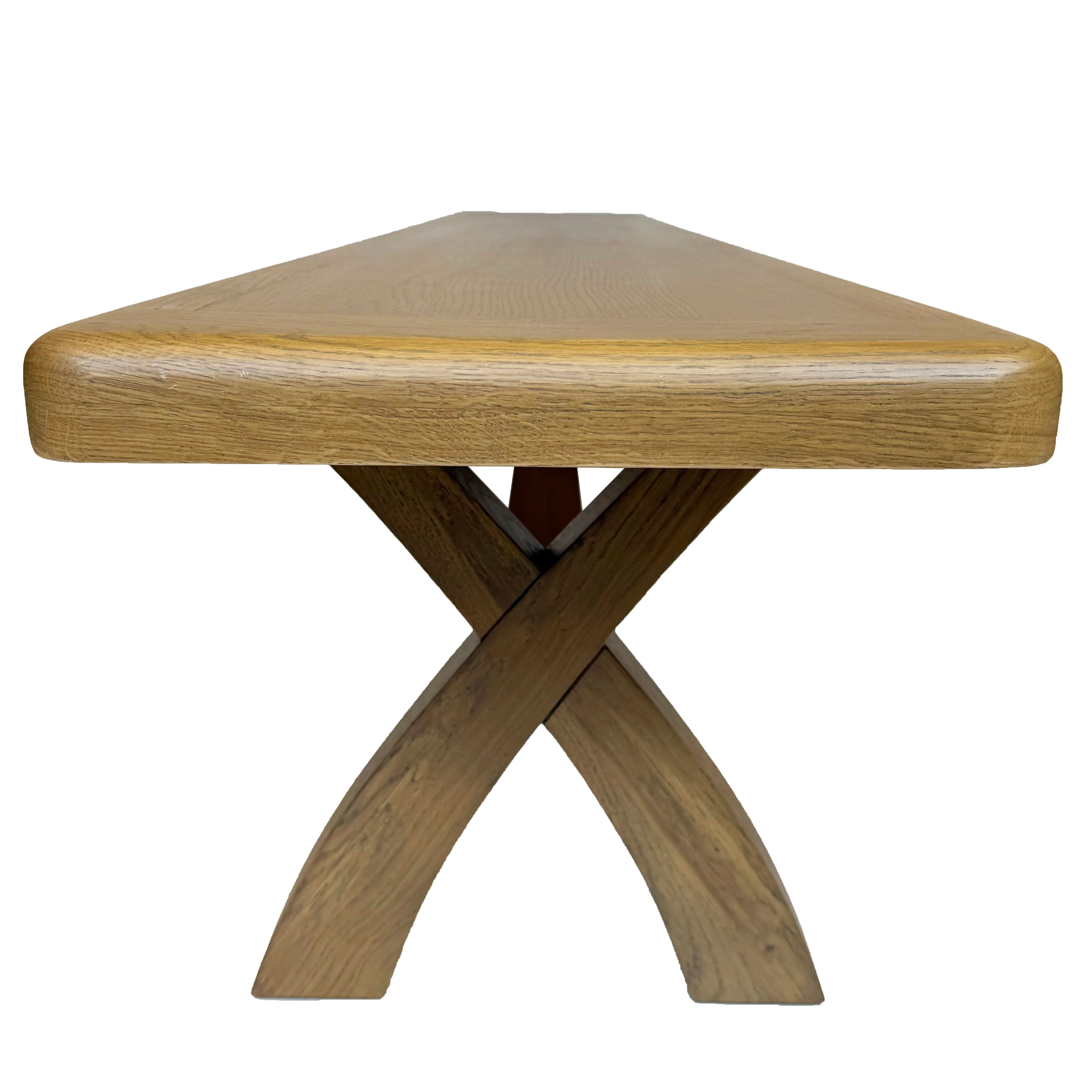 Raithwaite Rustic Oak 2m Cross Leg Bench - Image 5