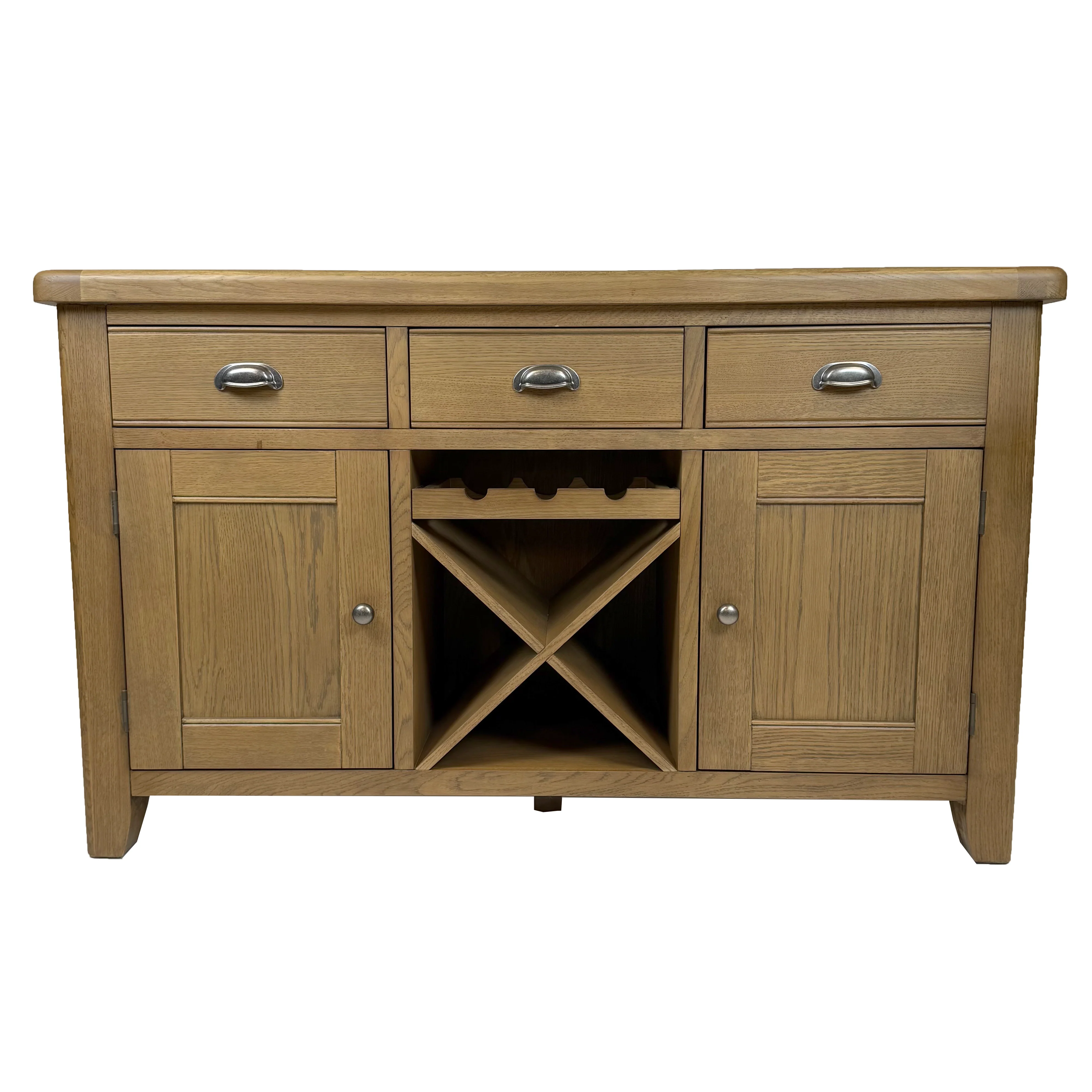 Raithwaite Rustic Oak Large Sideboard Wine Rack - Image 3