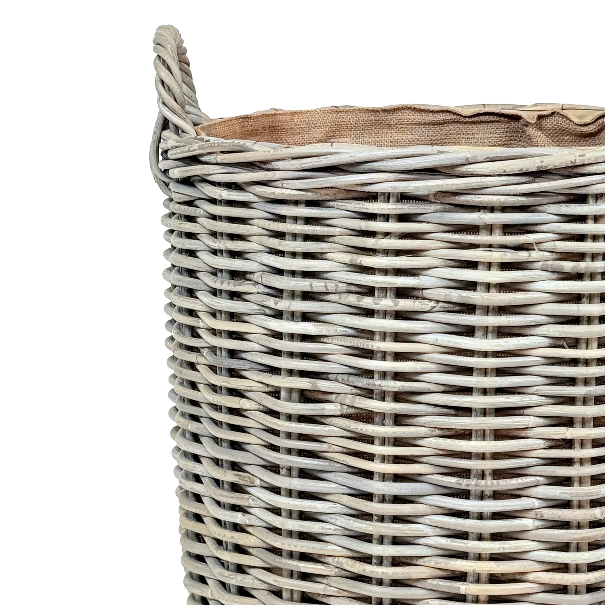 Rattan Round Wicker Log Basket | Medium - Image 4