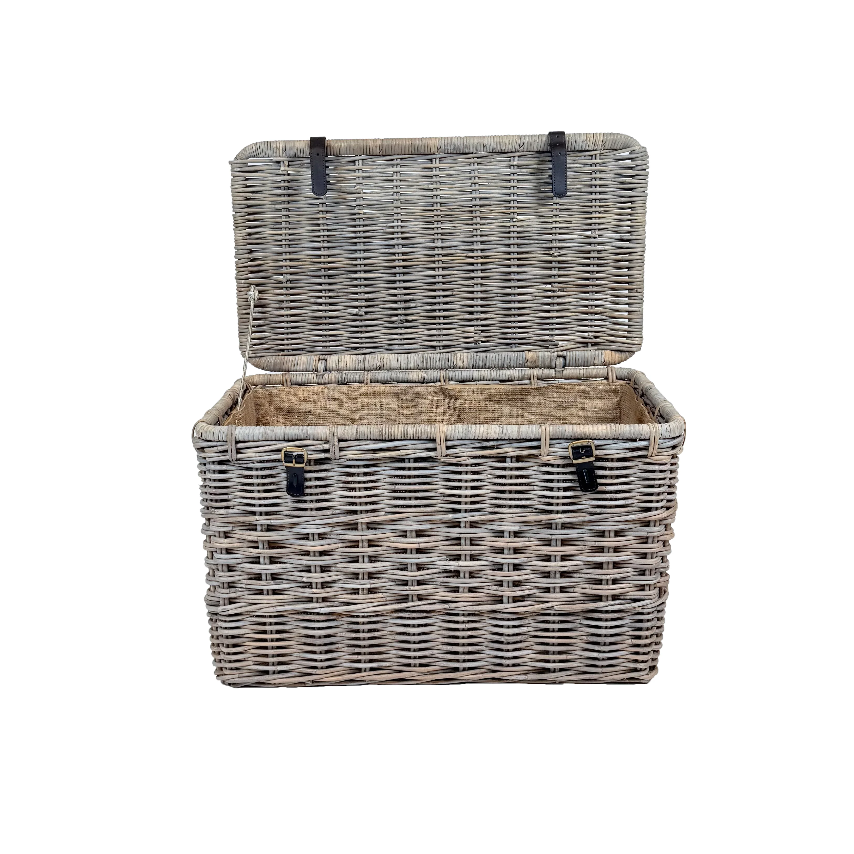 Rectangular Twin Rattan Storage Trunk | Large - Image 3