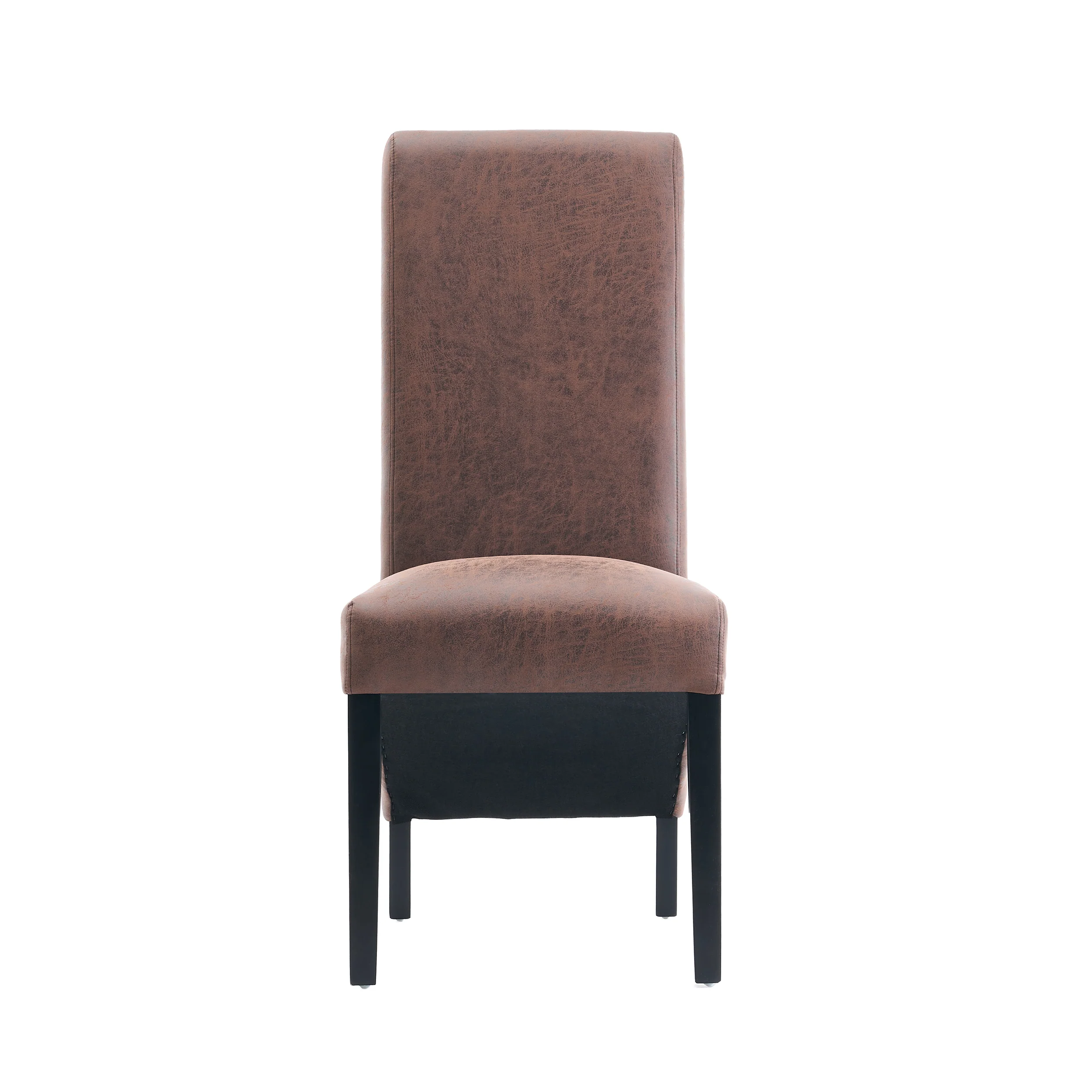 Rhianna Antique Faux Leather Button Back Dining Chair | Brown - Image 4