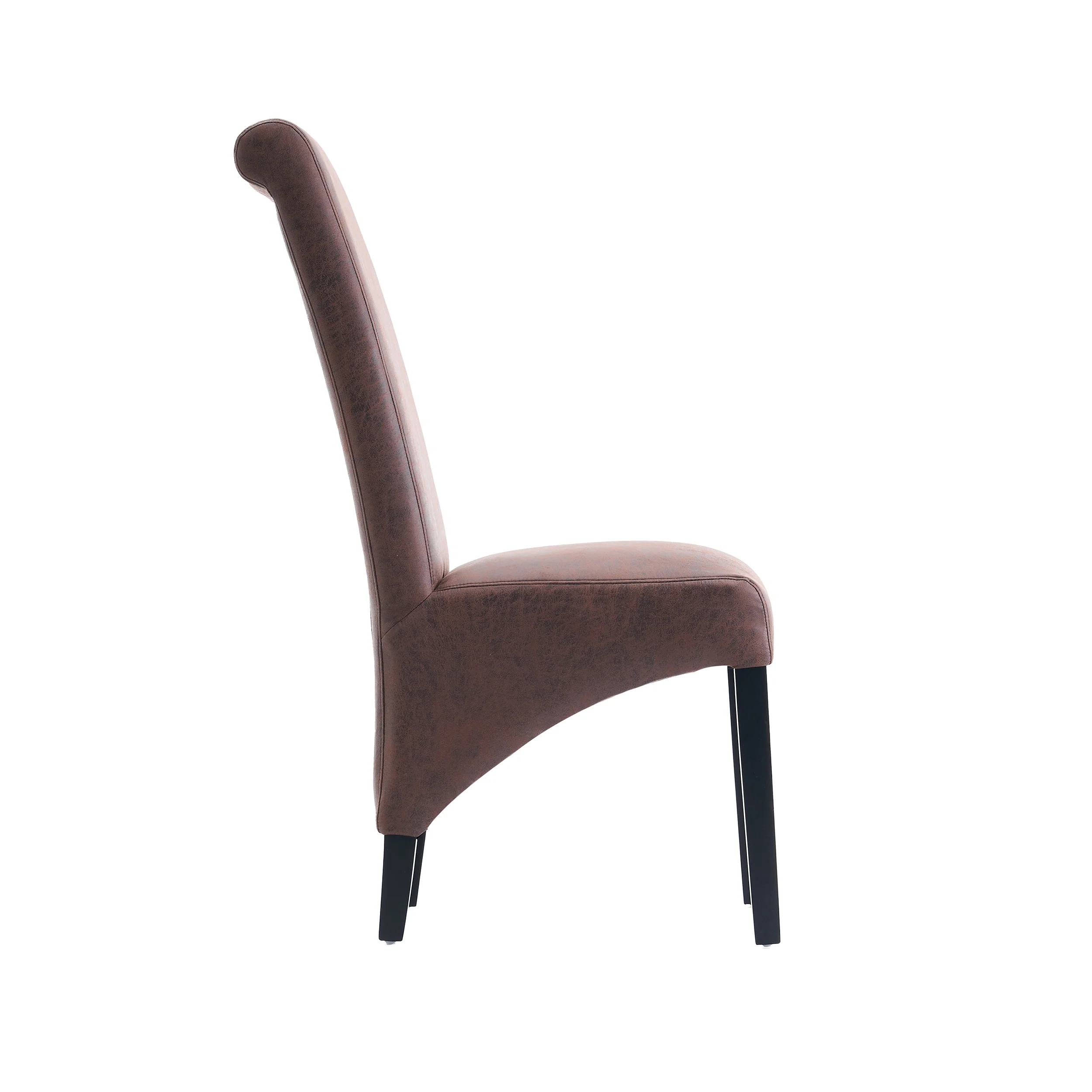 Rhianna Antique Faux Leather Button Back Dining Chair | Brown - Image 6
