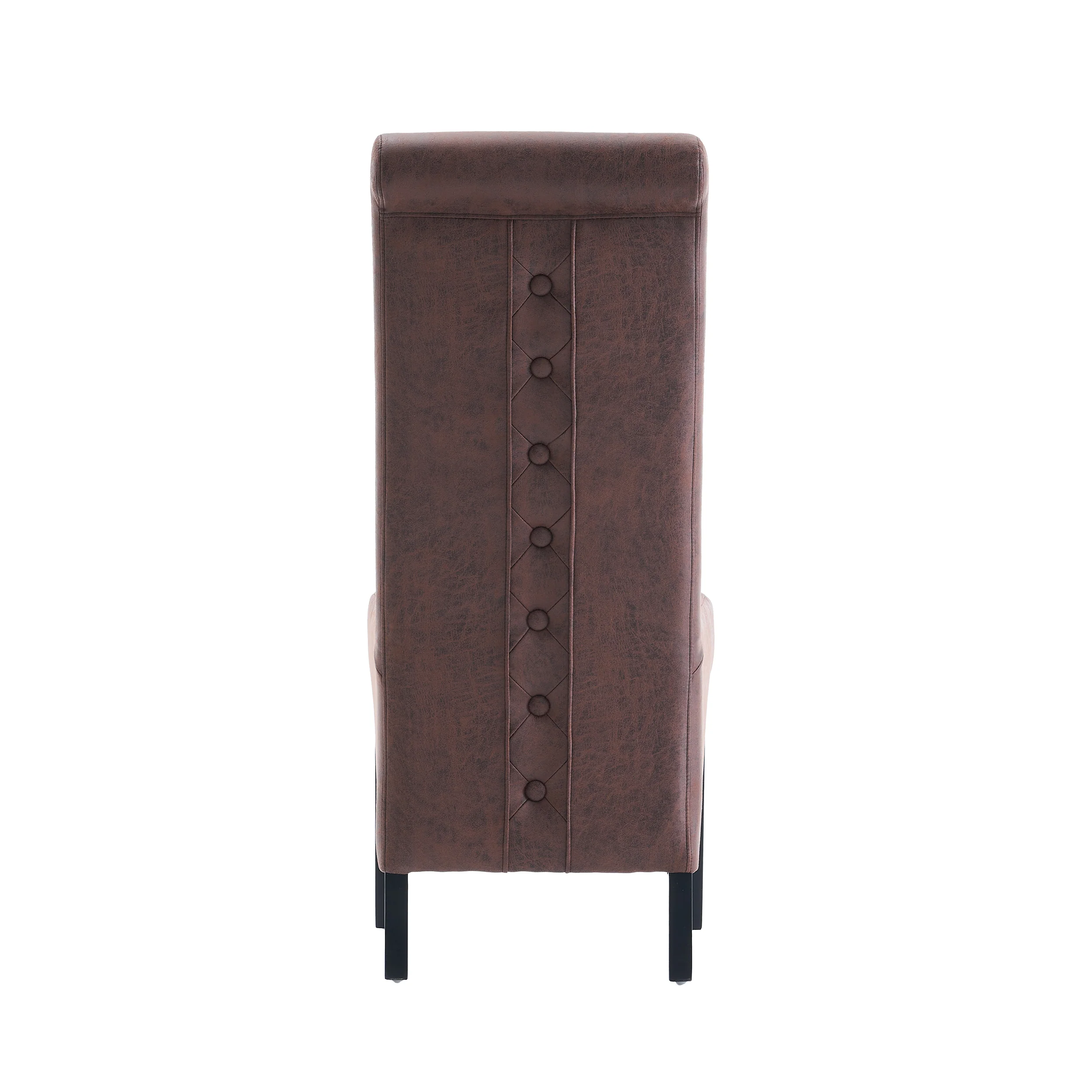 Rhianna Antique Faux Leather Button Back Dining Chair | Brown - Image 7