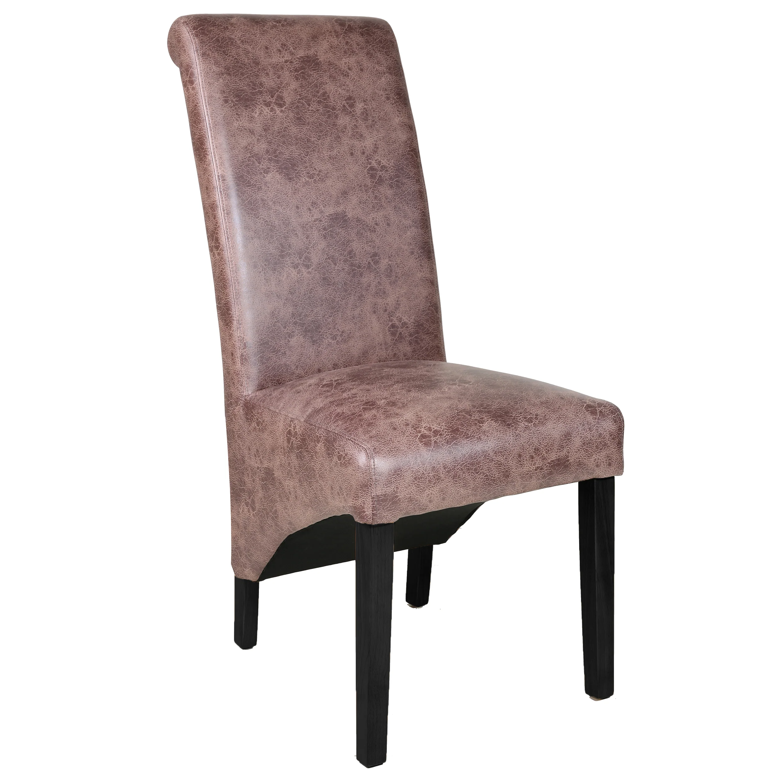 Rhianna Faux Leather Button Back Dining Chair | Vintage Brown - Image 4