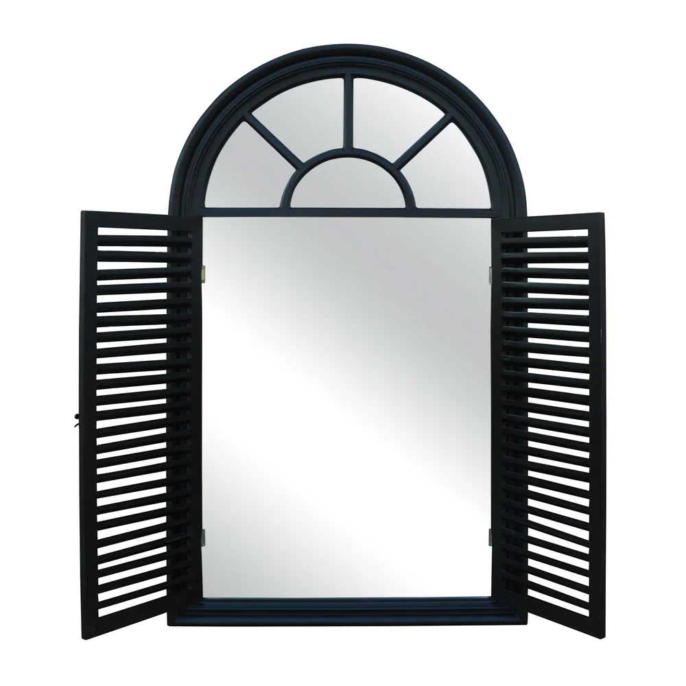 Shutter Style Window Mirror | Black