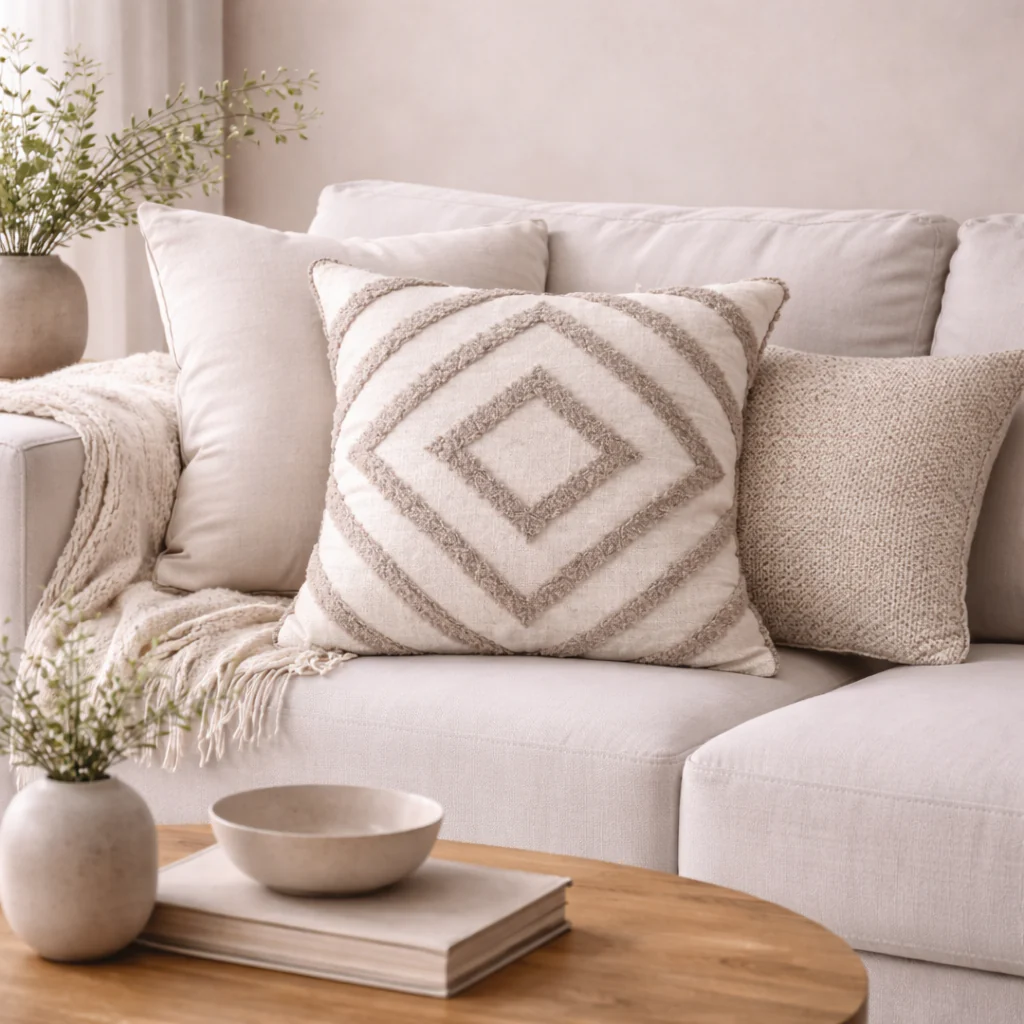 Small Mesa Cushion - Taupe - Image 2