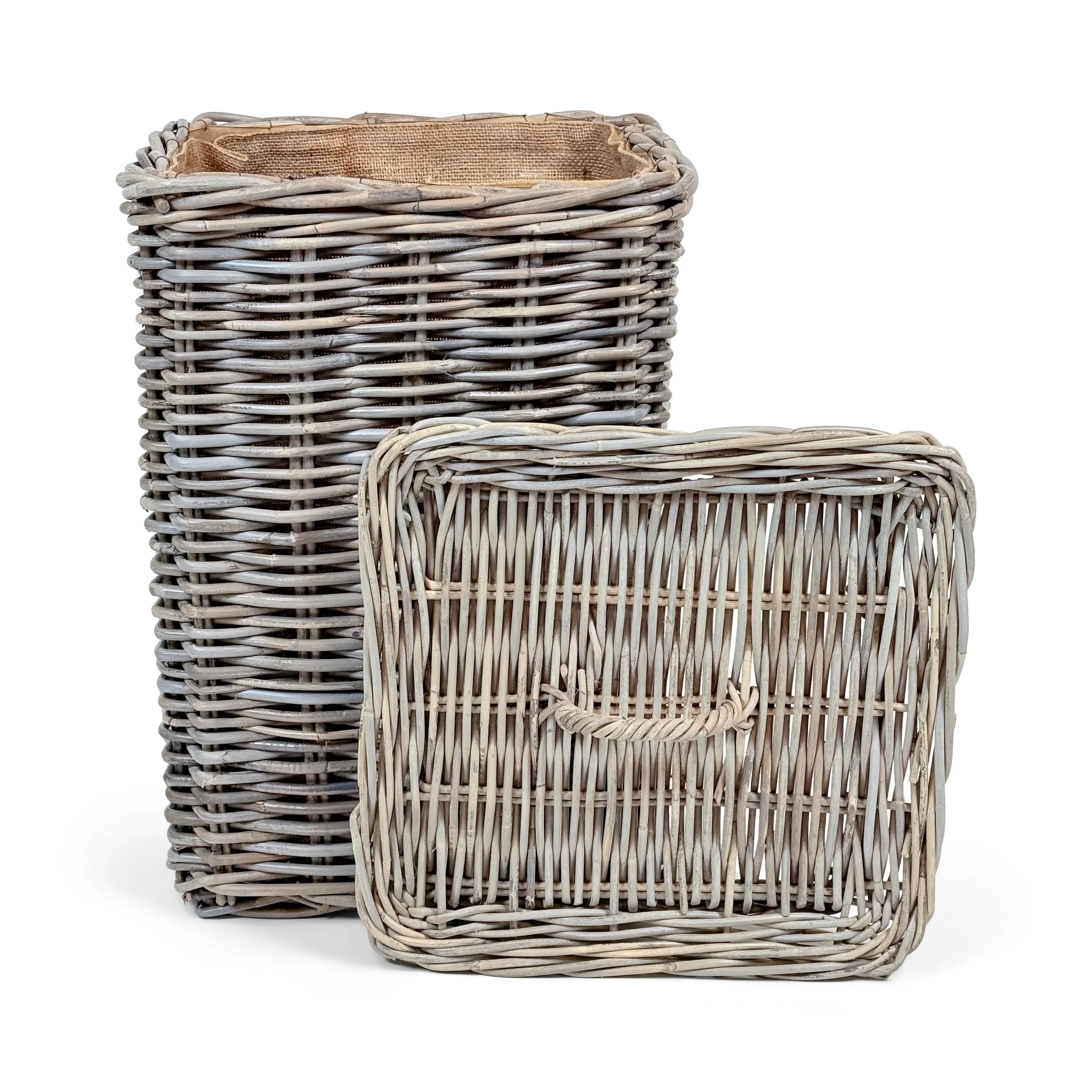 Square Rattan Laundry Basket | Medium - Image 3