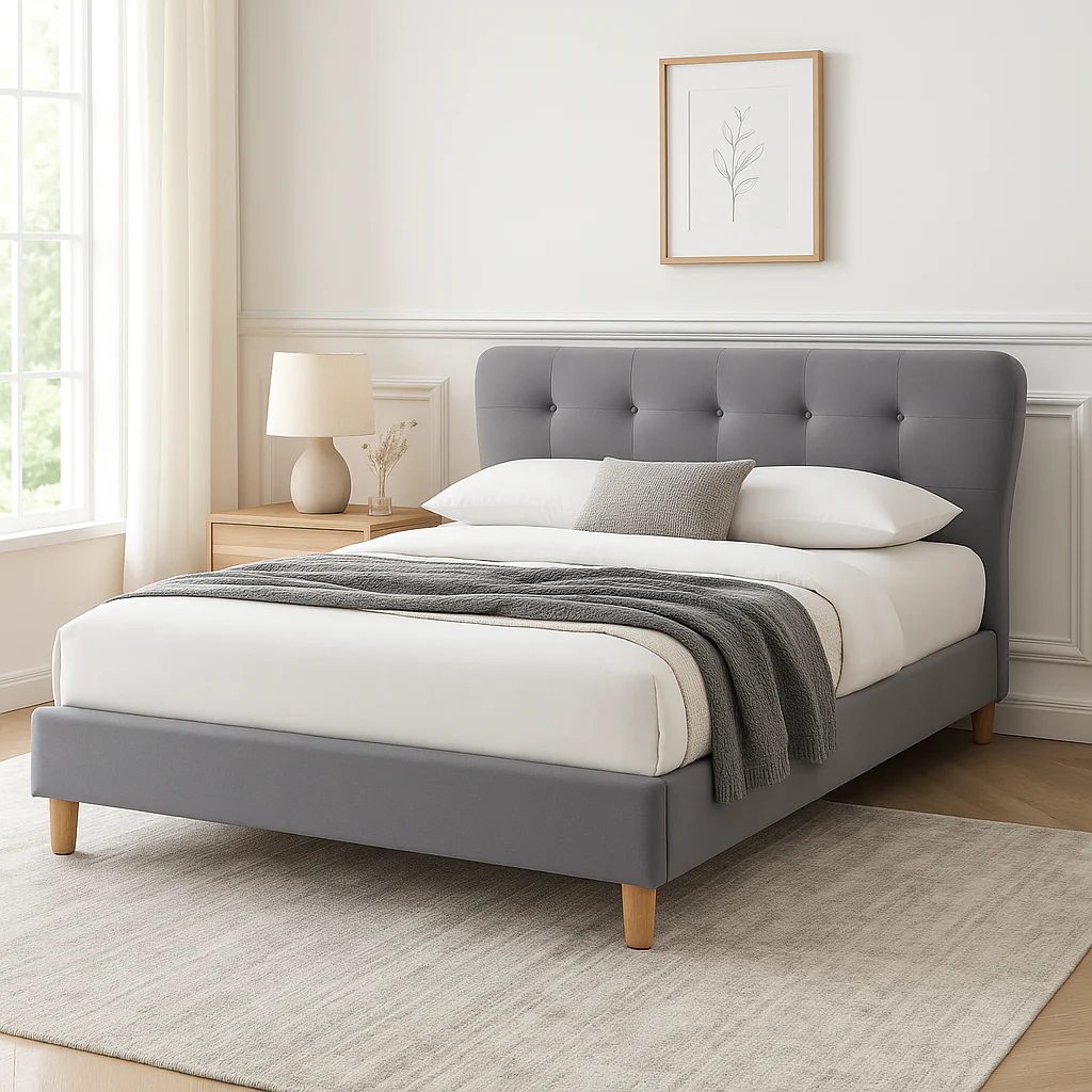 Stockholm 5ft Kingsize Fabric Bed | Charcoal