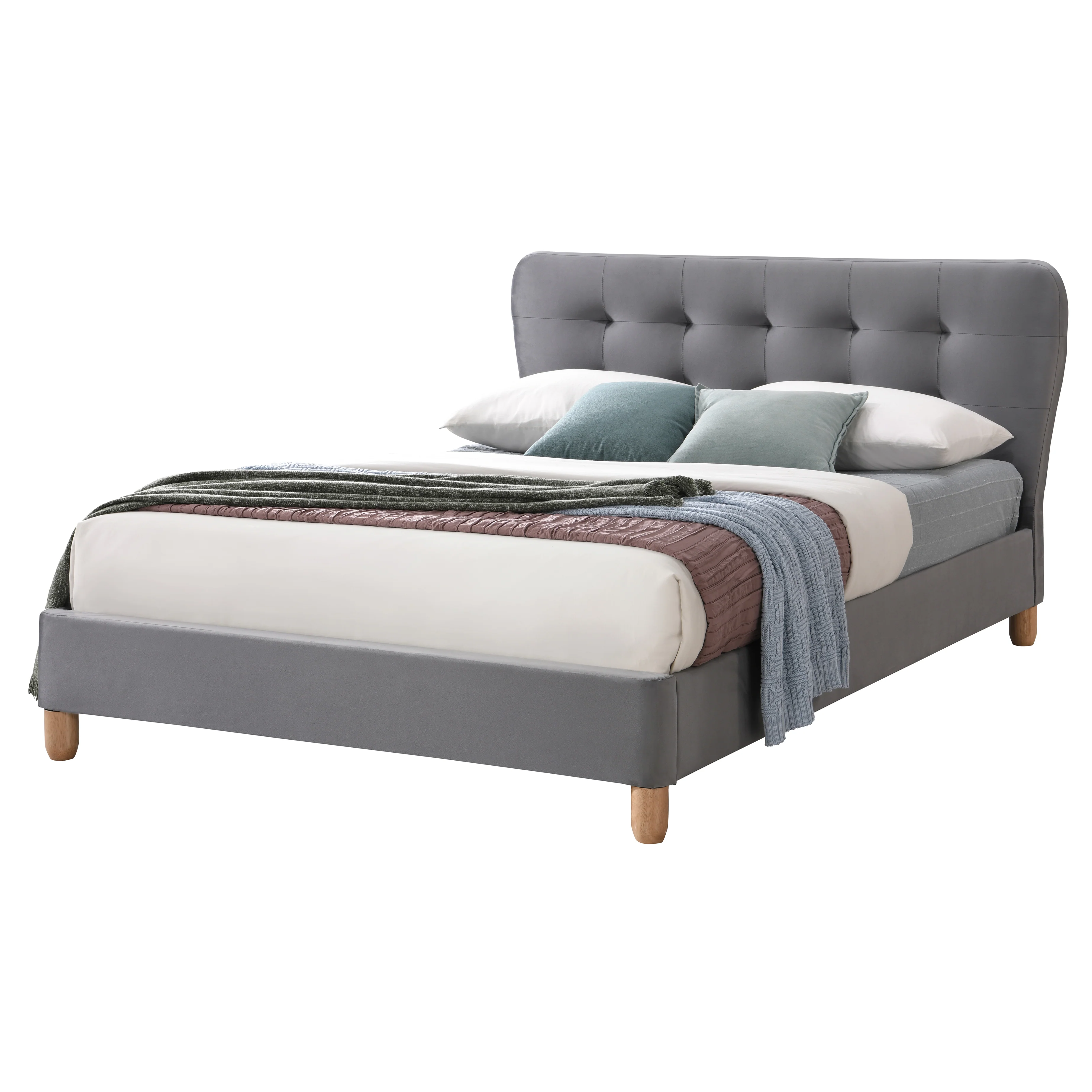 Stockholm 5ft Kingsize Fabric Bed | Charcoal - Image 2