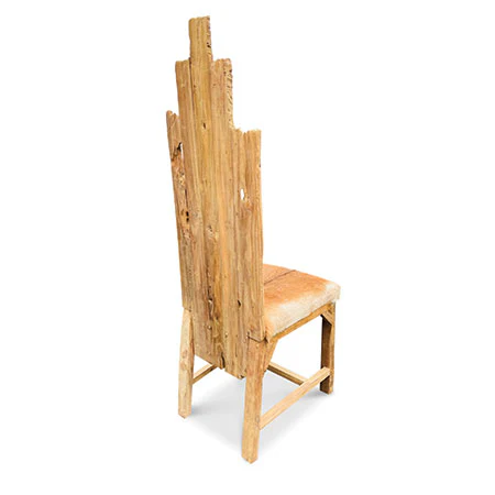 Teak Root Goats Skin Dining Chair - Image 4