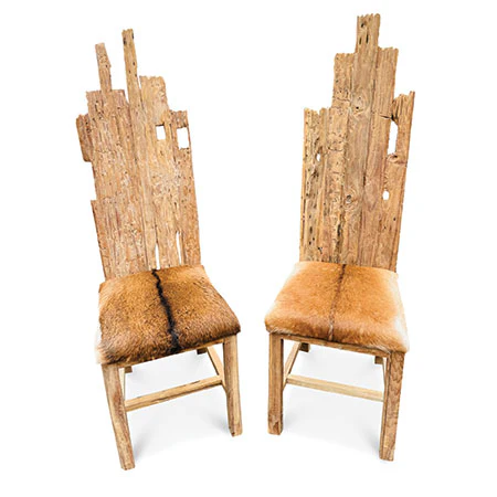 Teak Root Goats Skin Dining Chair - Image 5