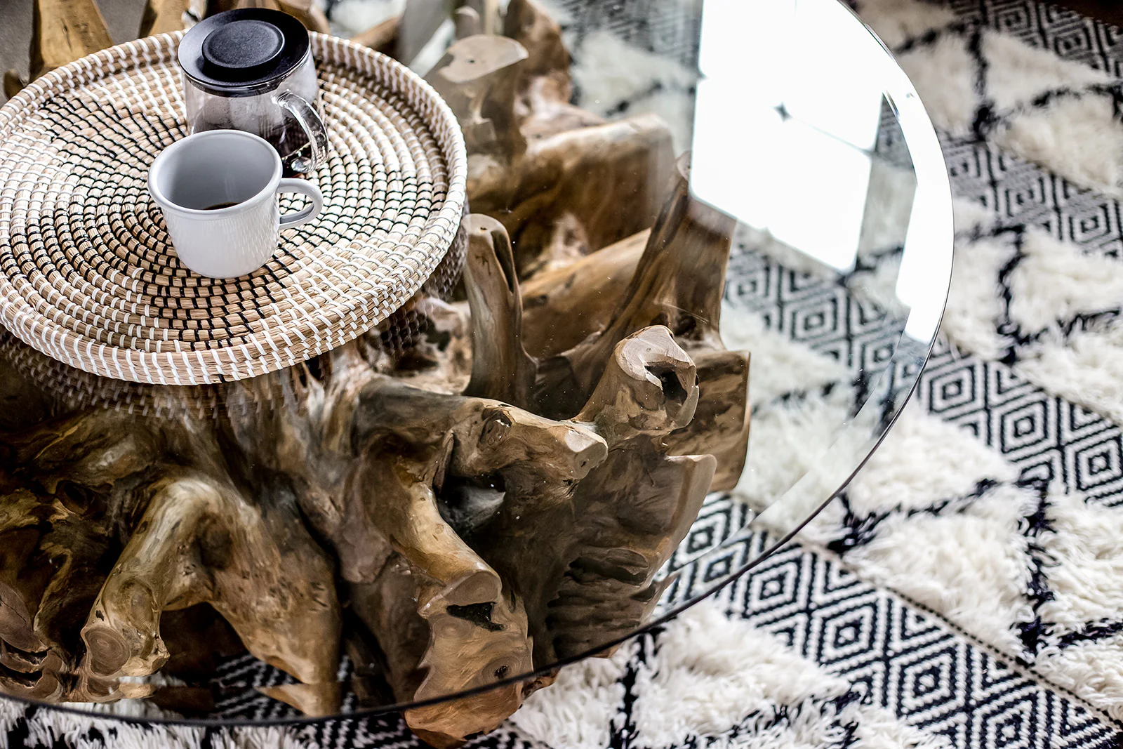 Teak Root Round Coffee Table - Image 7